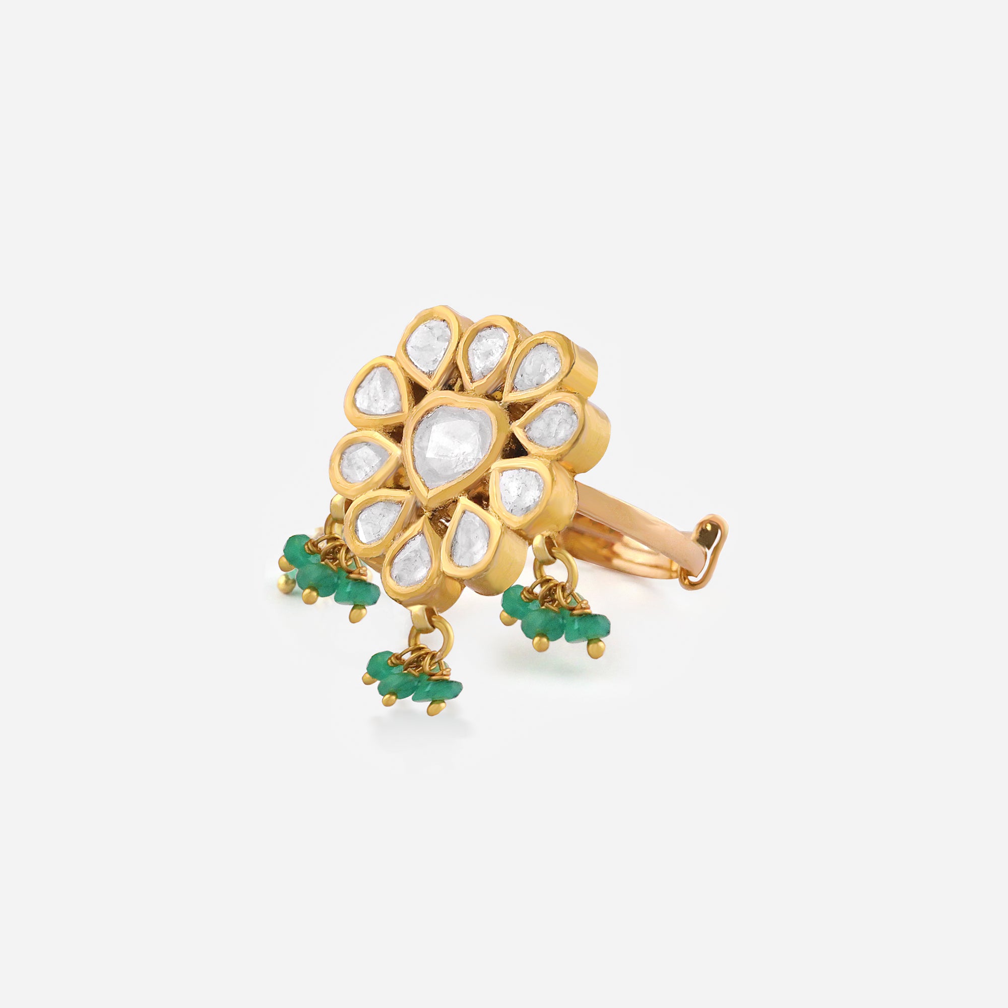 Polki Petal Charm Ring