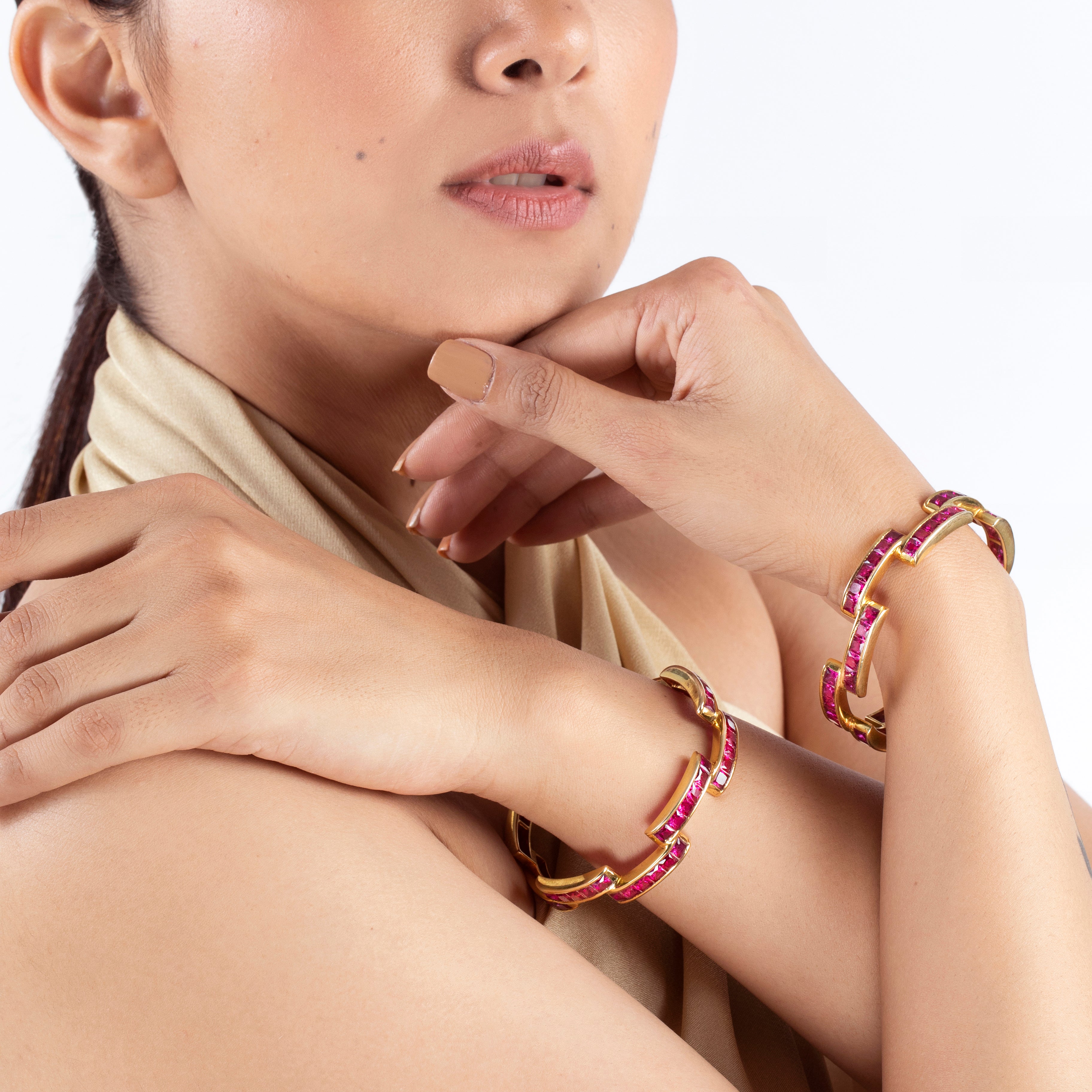 Crimson Arc Ruby Rings