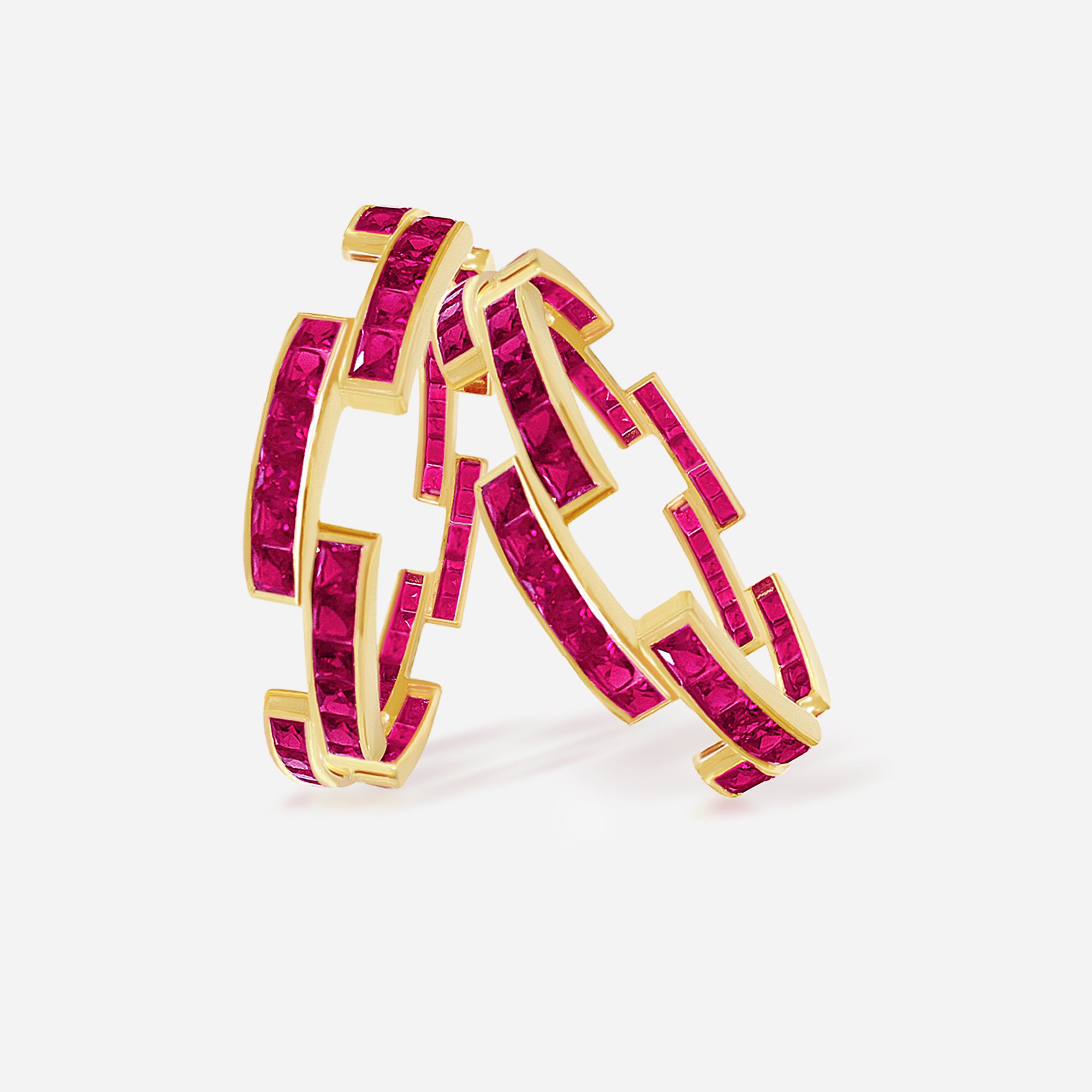 Crimson Arc Ruby Rings