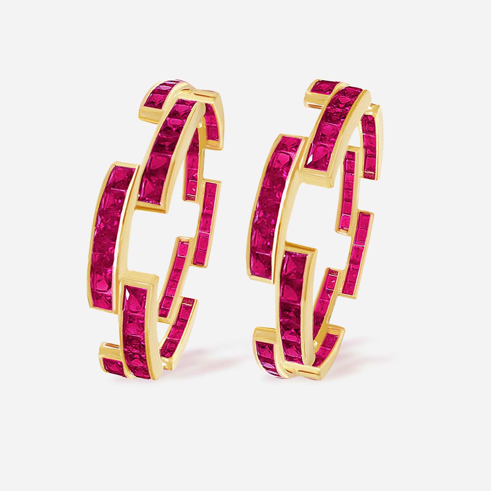 Crimson Arc Ruby Rings