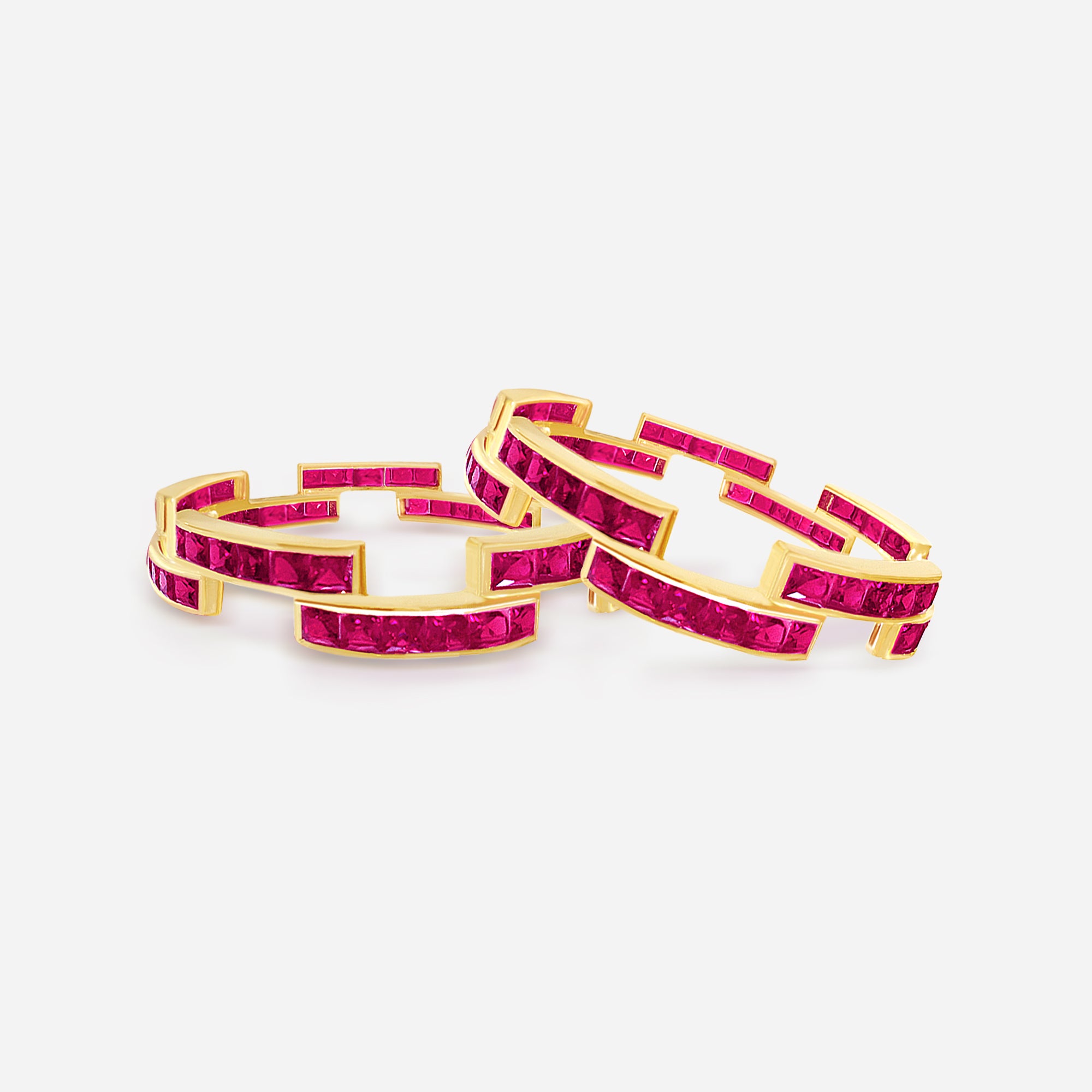 Crimson Arc Ruby Rings