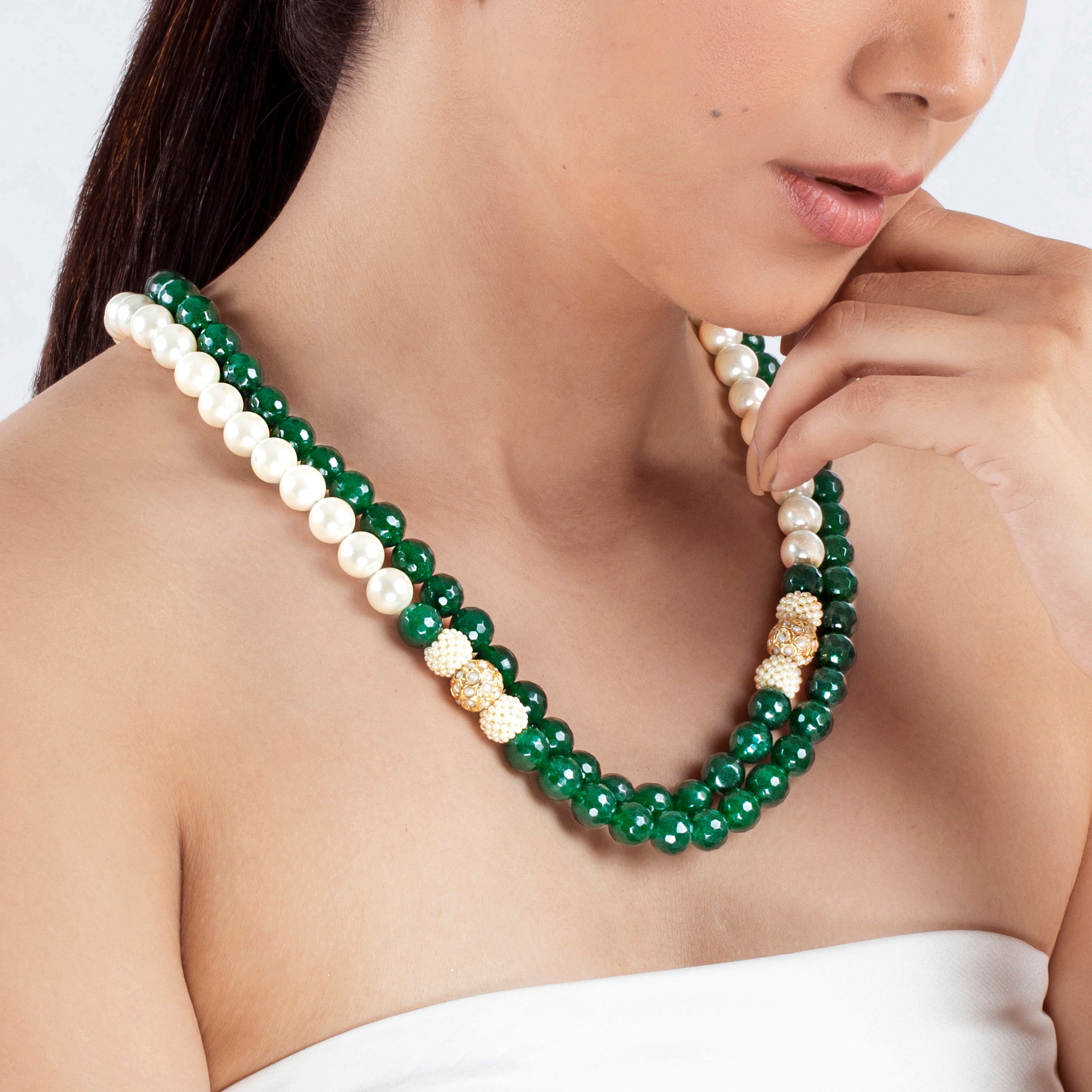 Green Golden Faceted