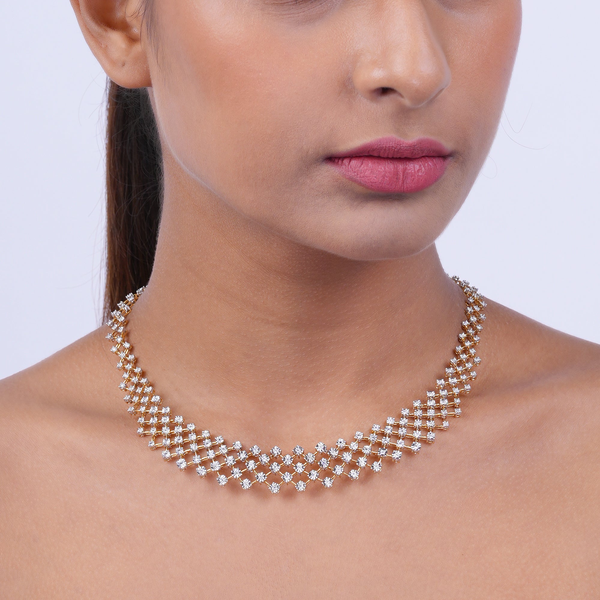 Golden Cascade Diamond Necklace