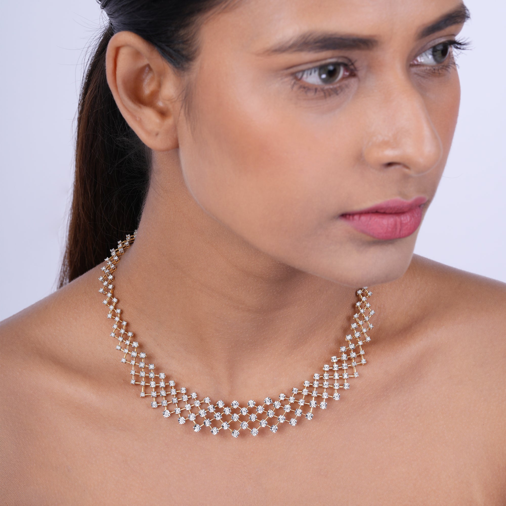 Golden Cascade Diamond Necklace