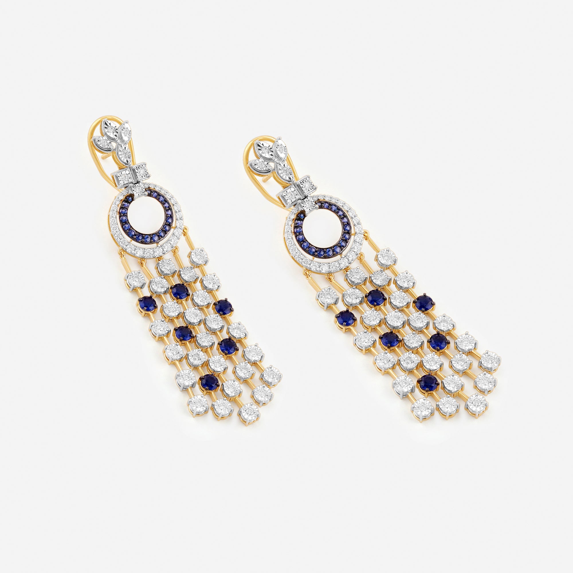 Sapphire Cascade Chandelier Earrings