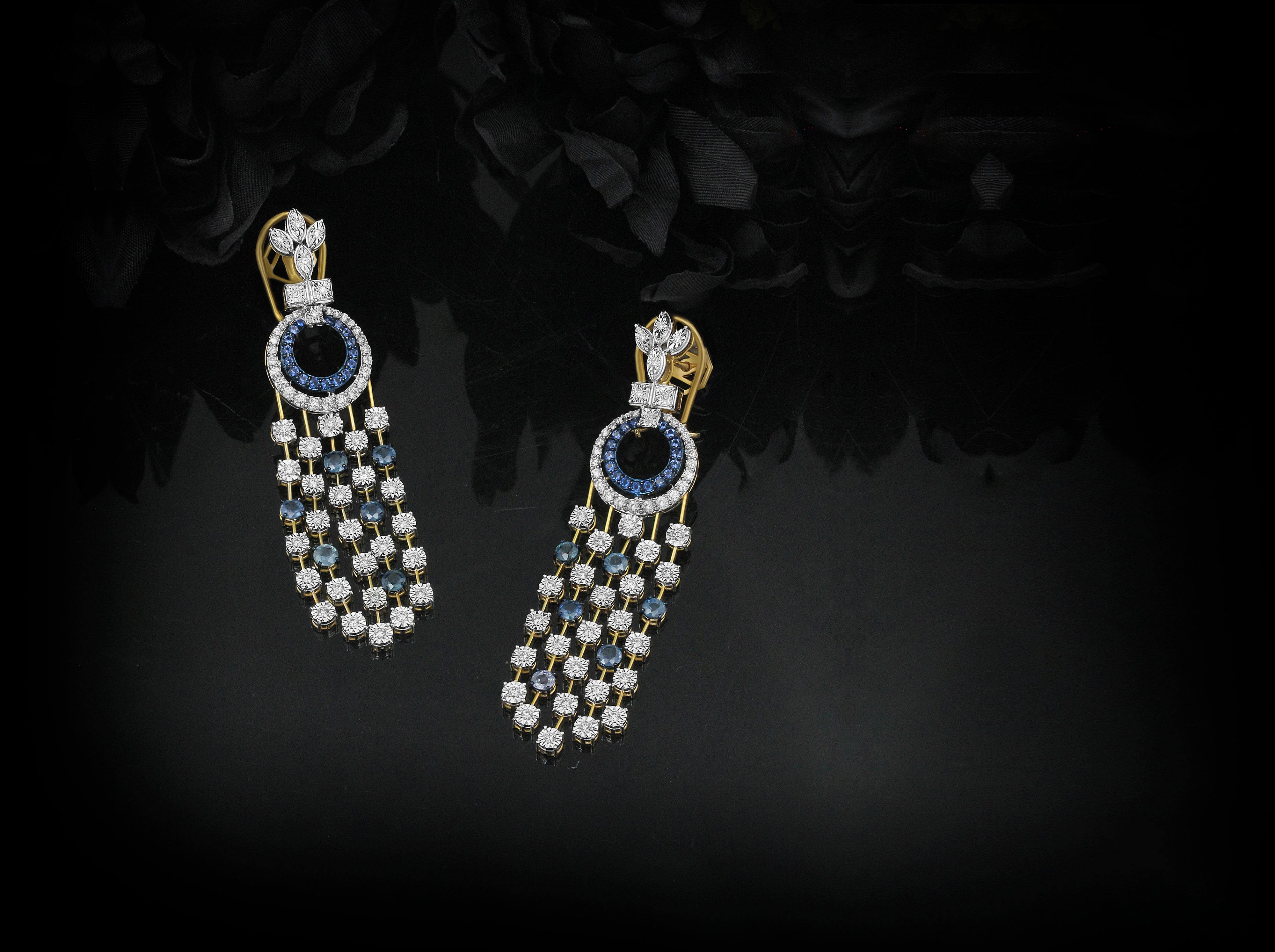 Sapphire Cascade Chandelier Earrings