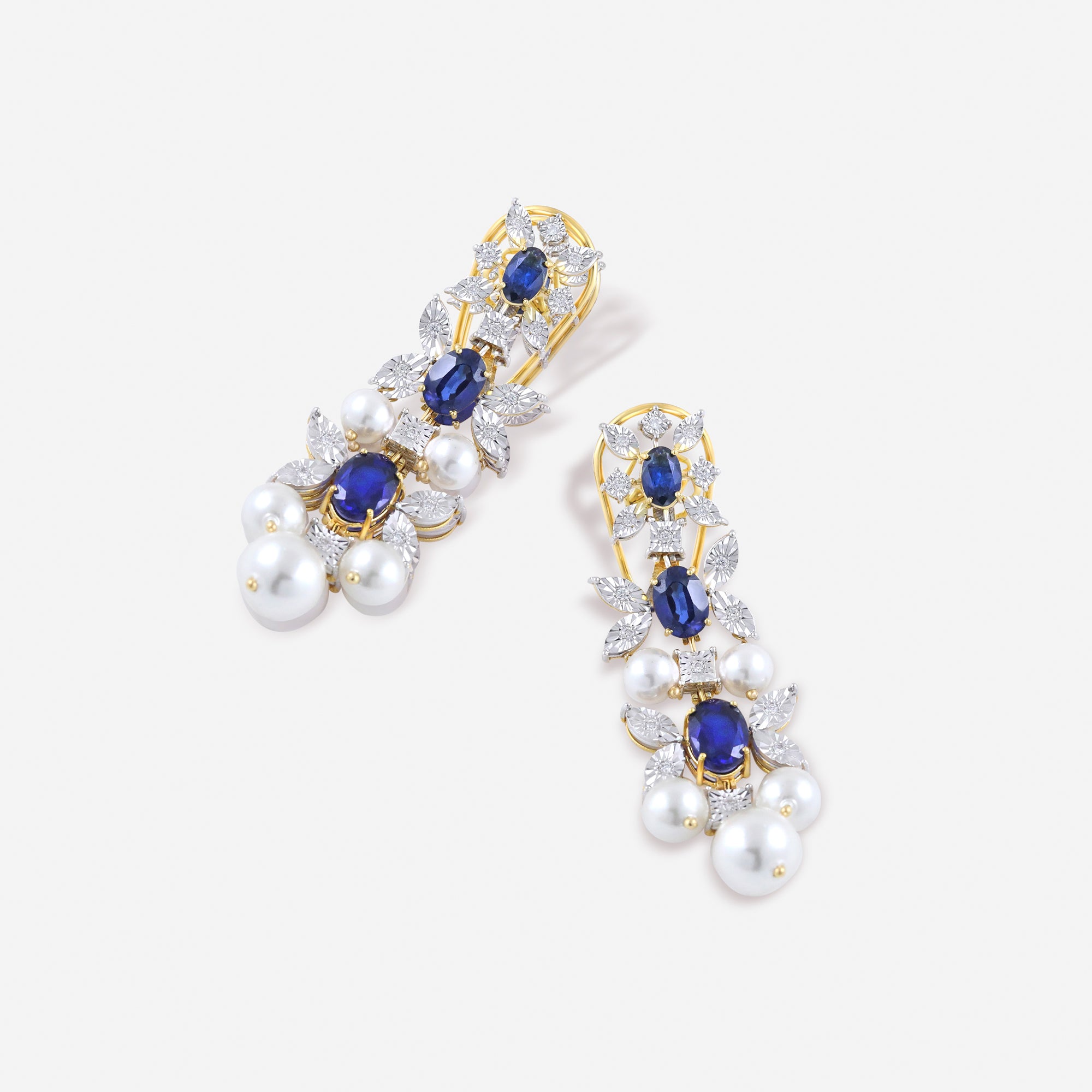 Sapphire Elegance Cascade Earrings