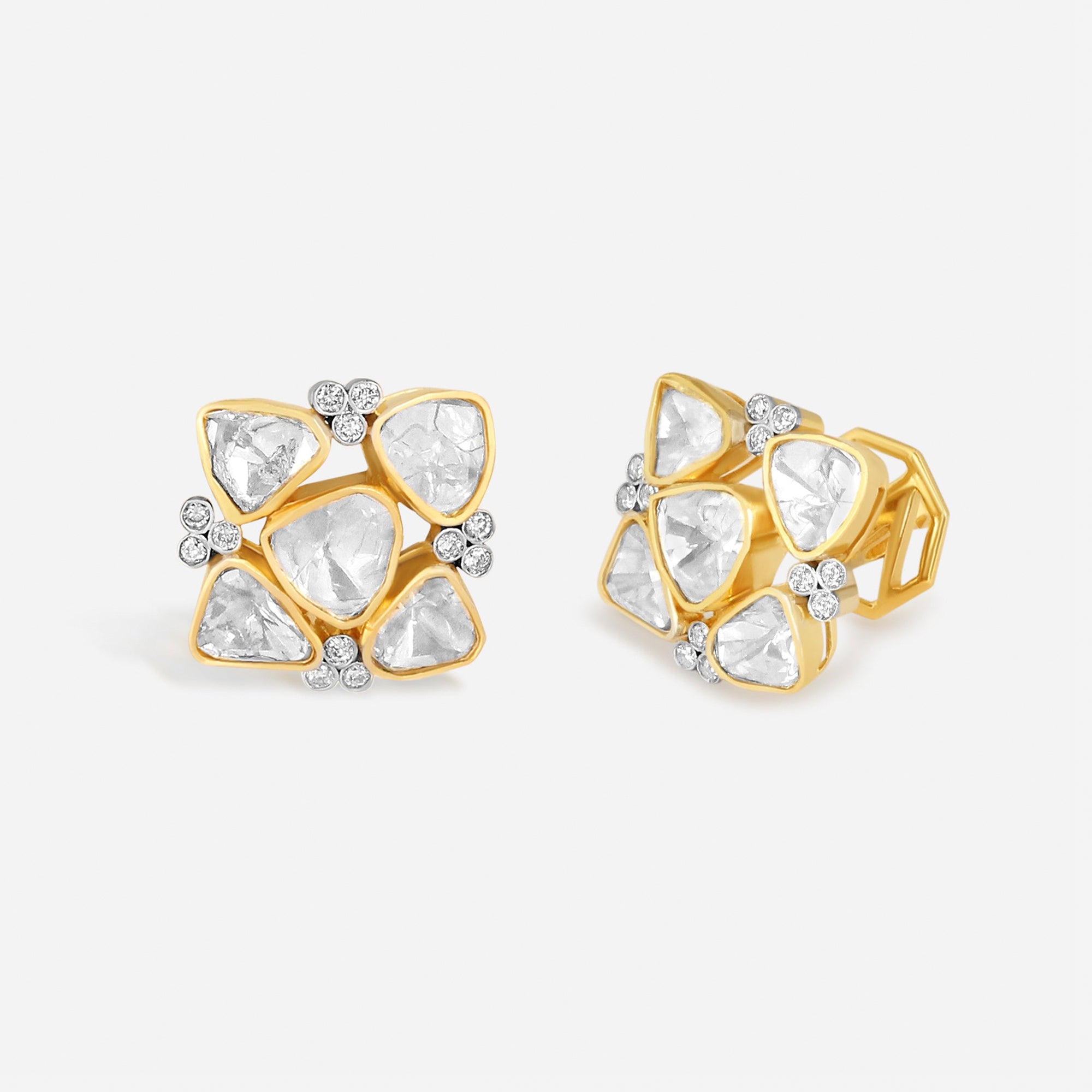 Radiance Trilliant Polki Studs