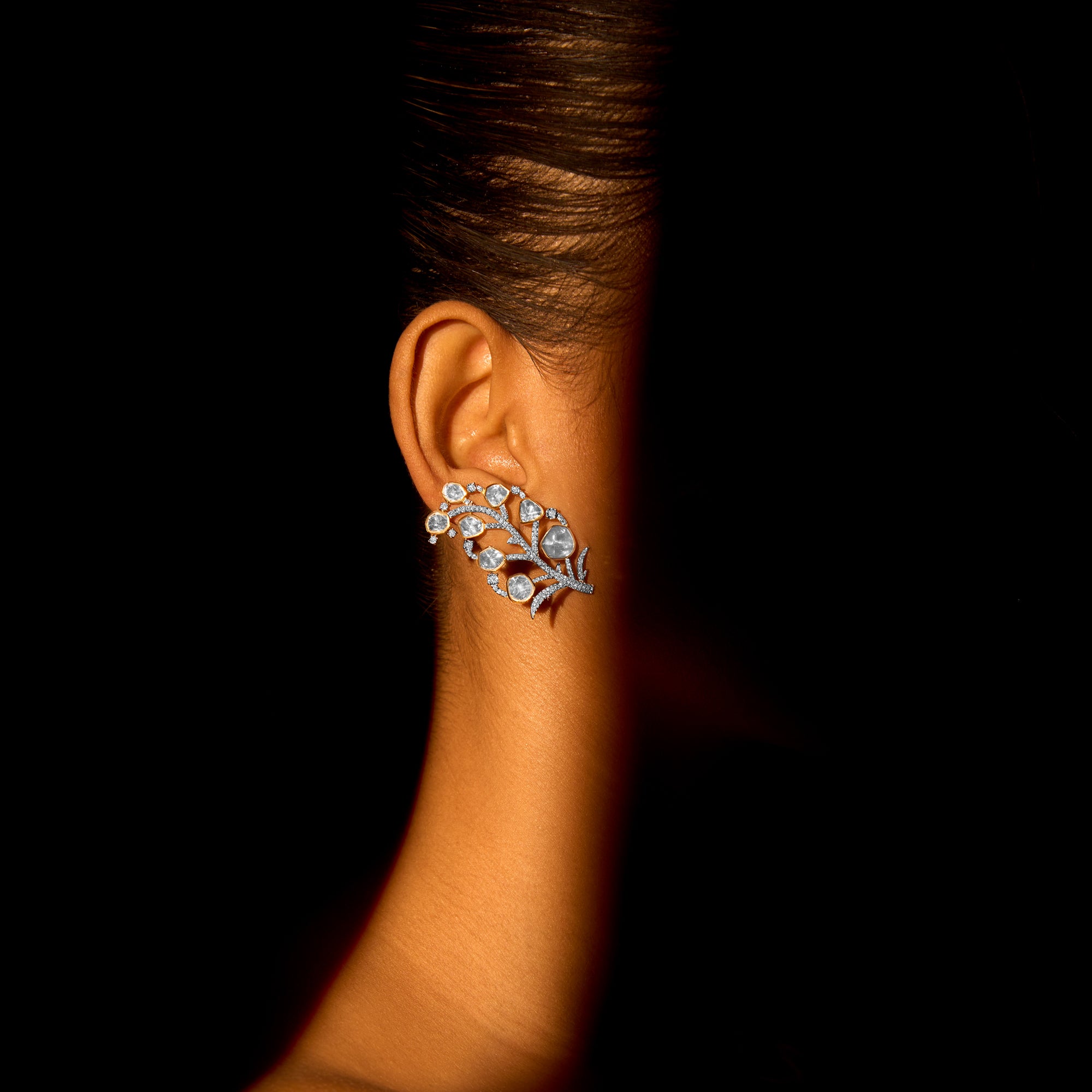 Kundan Floral Vine Earrings