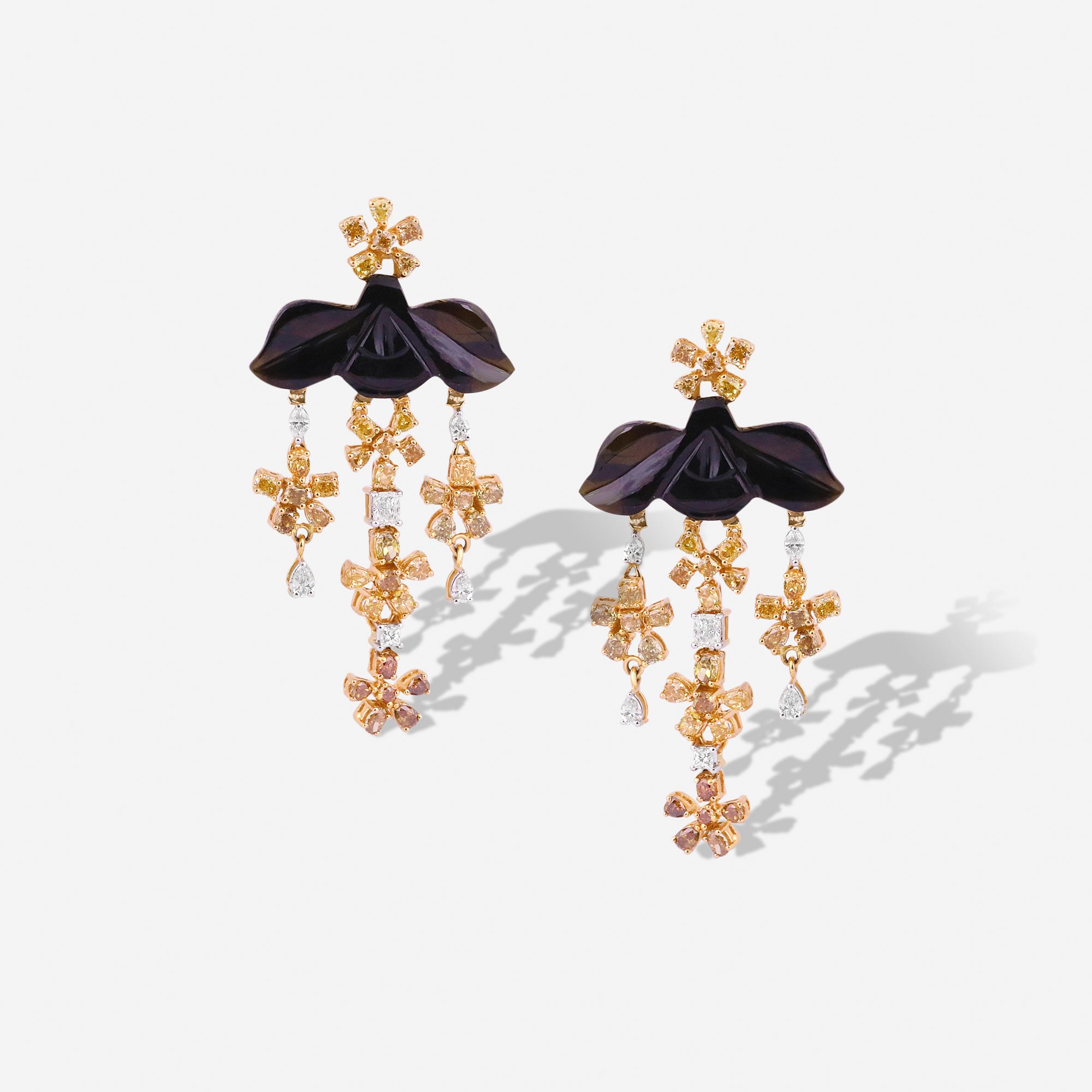 Midnight Bloom Chandelier Earrings