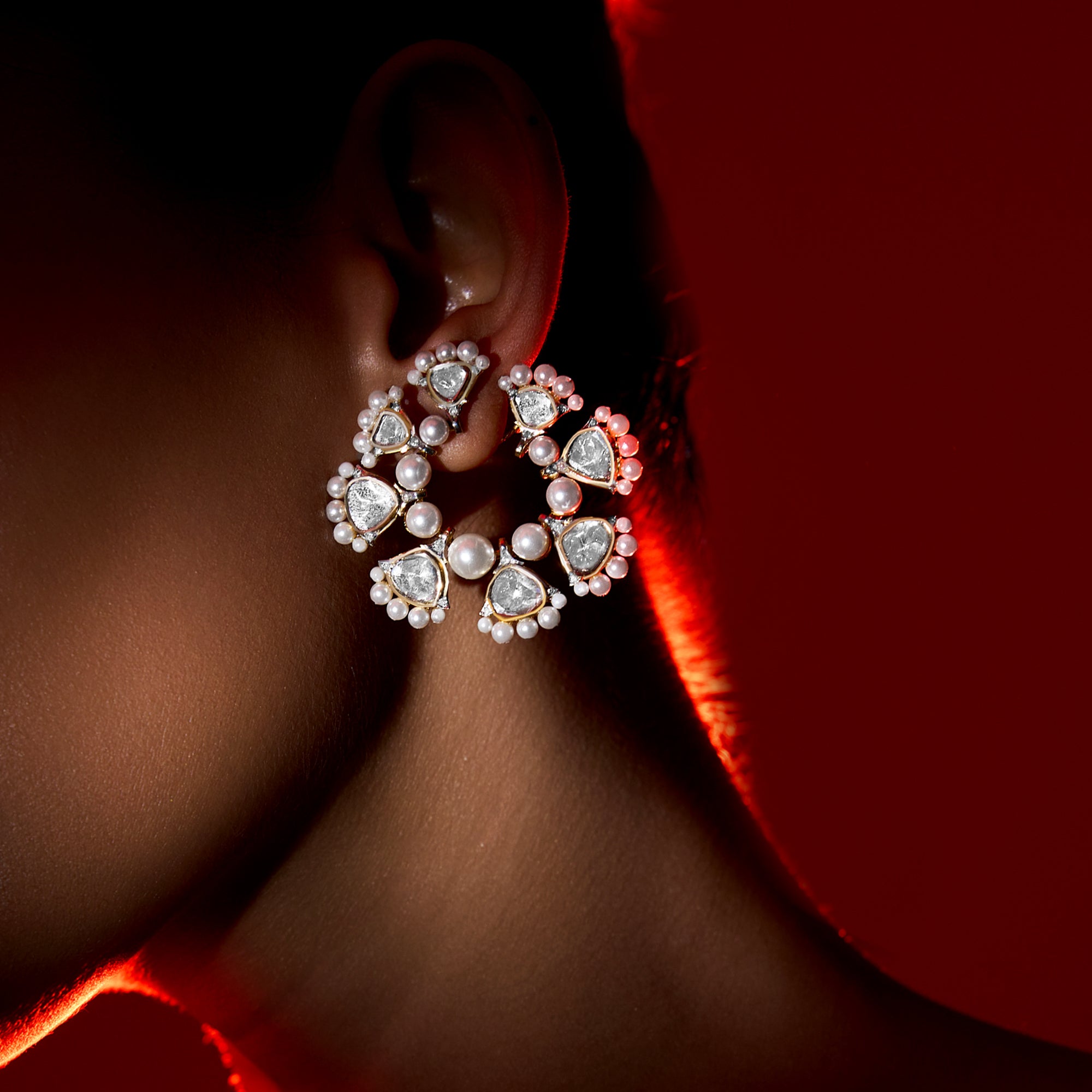 Pearl Polki Chakra Studs