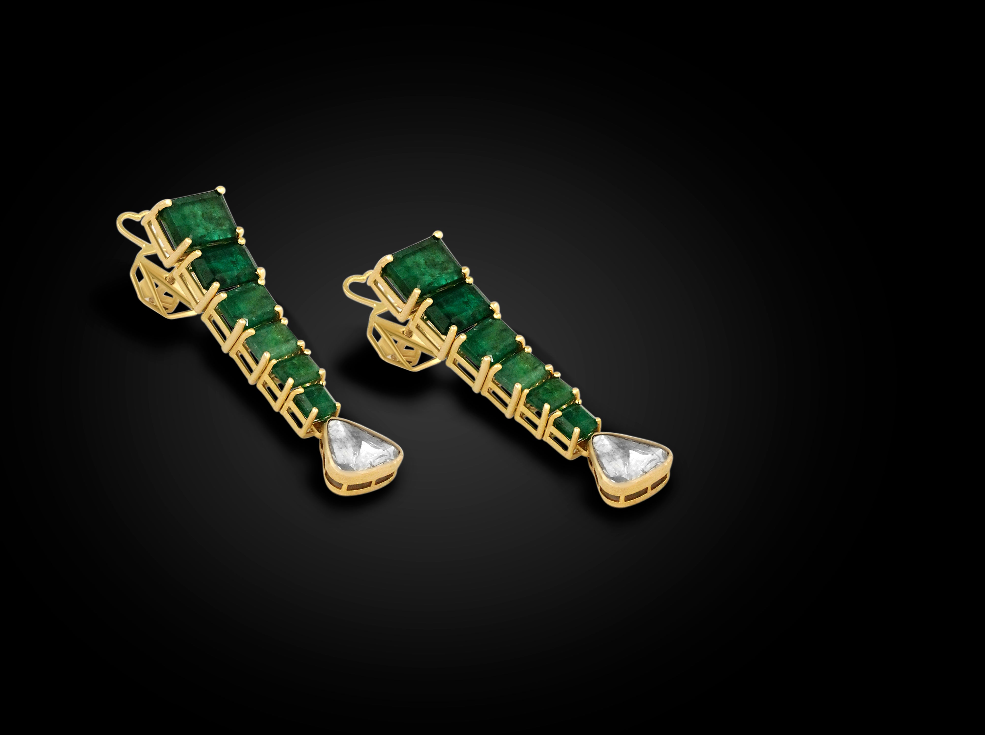 Emerald Cascade Heart Earrings