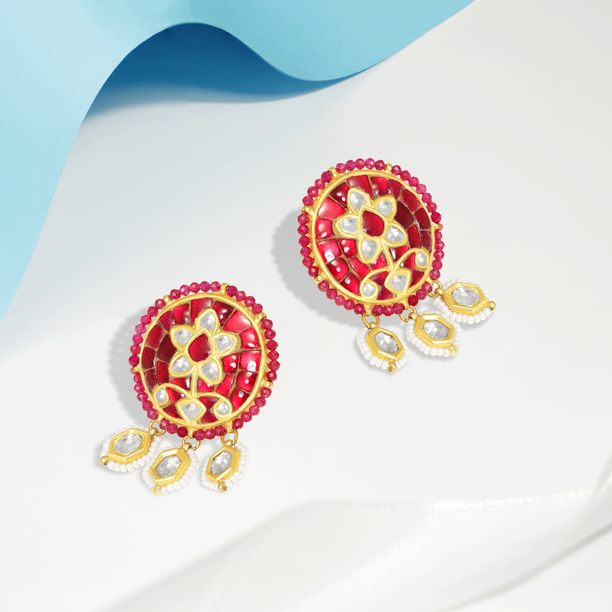 Gulnaz Phoolkaran Chand Earrings