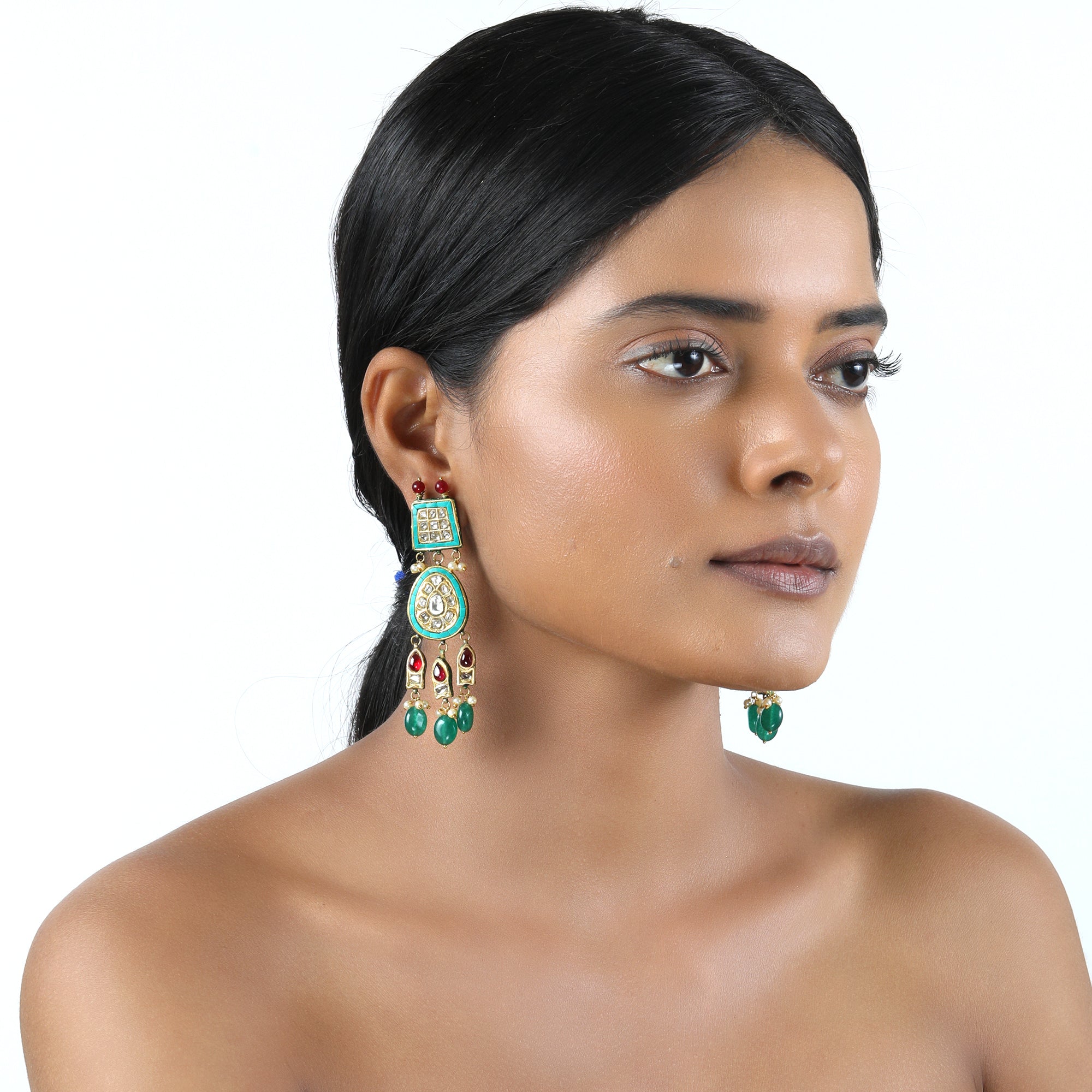 NityaSéra Kundan Dangler Earrings