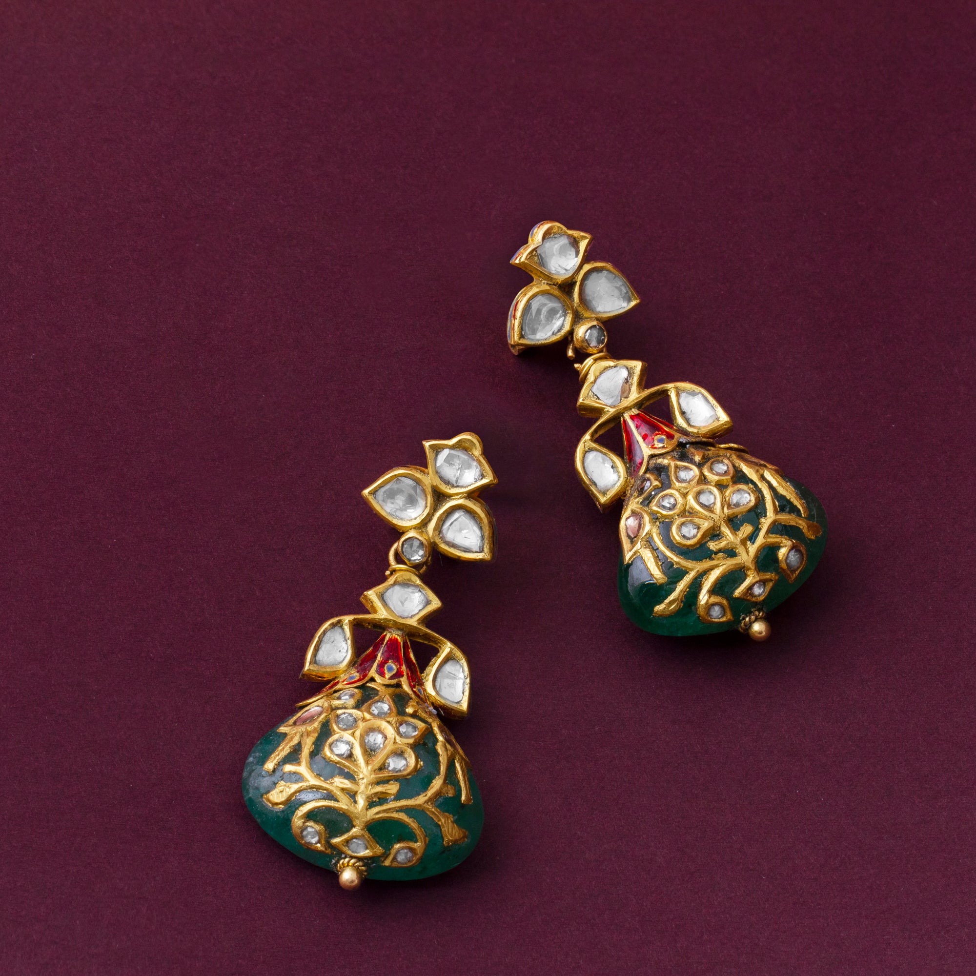 NaïyaDi Emerald Tanjore Drops