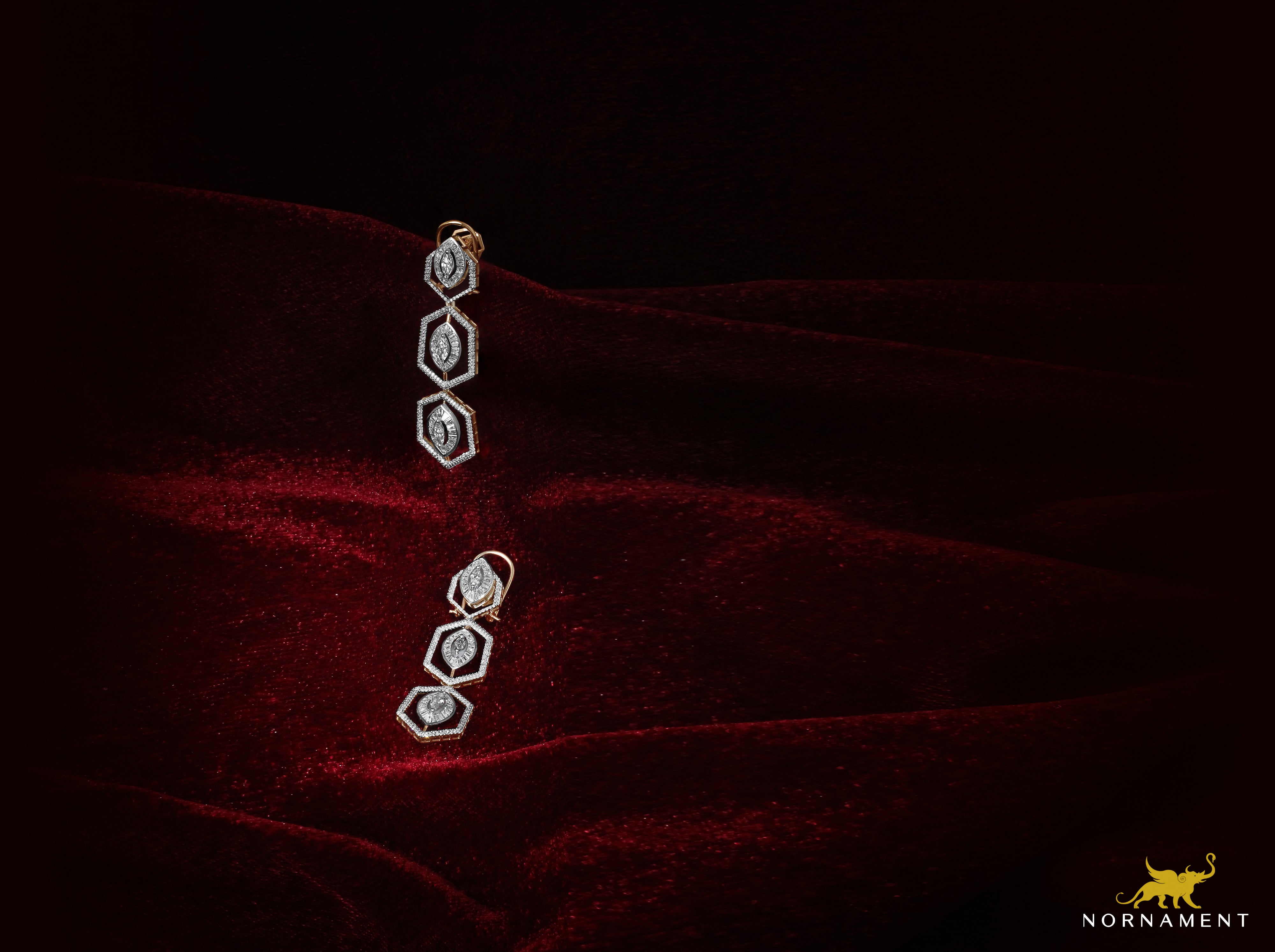Celeste Hexa Cascade Earrings