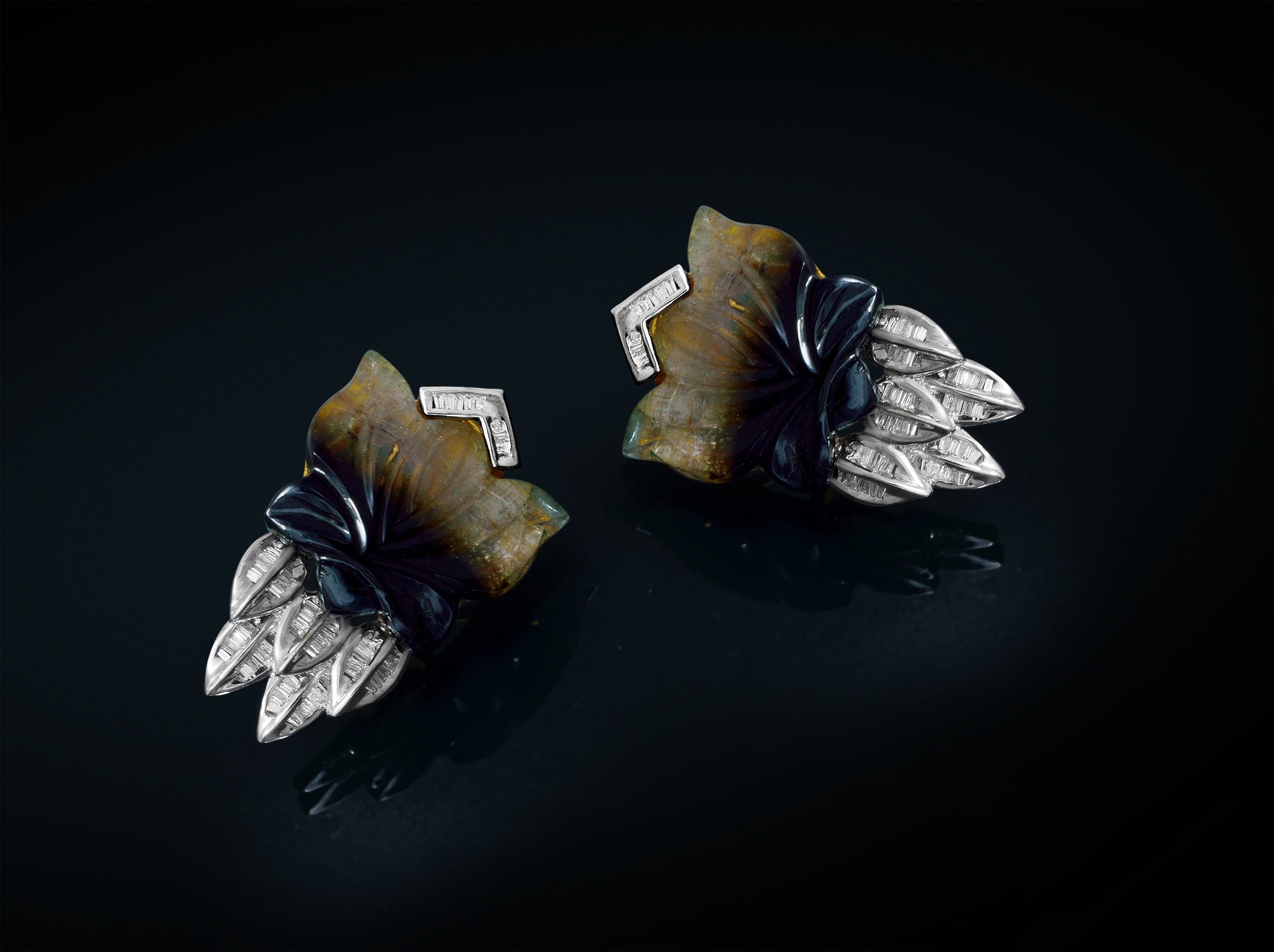 Midnight Bloom Diamond Studs