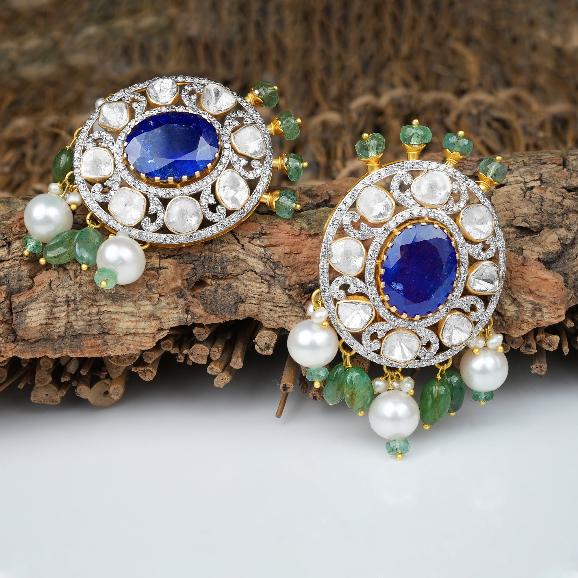 Royal Polki & Pearl Drop Earrings