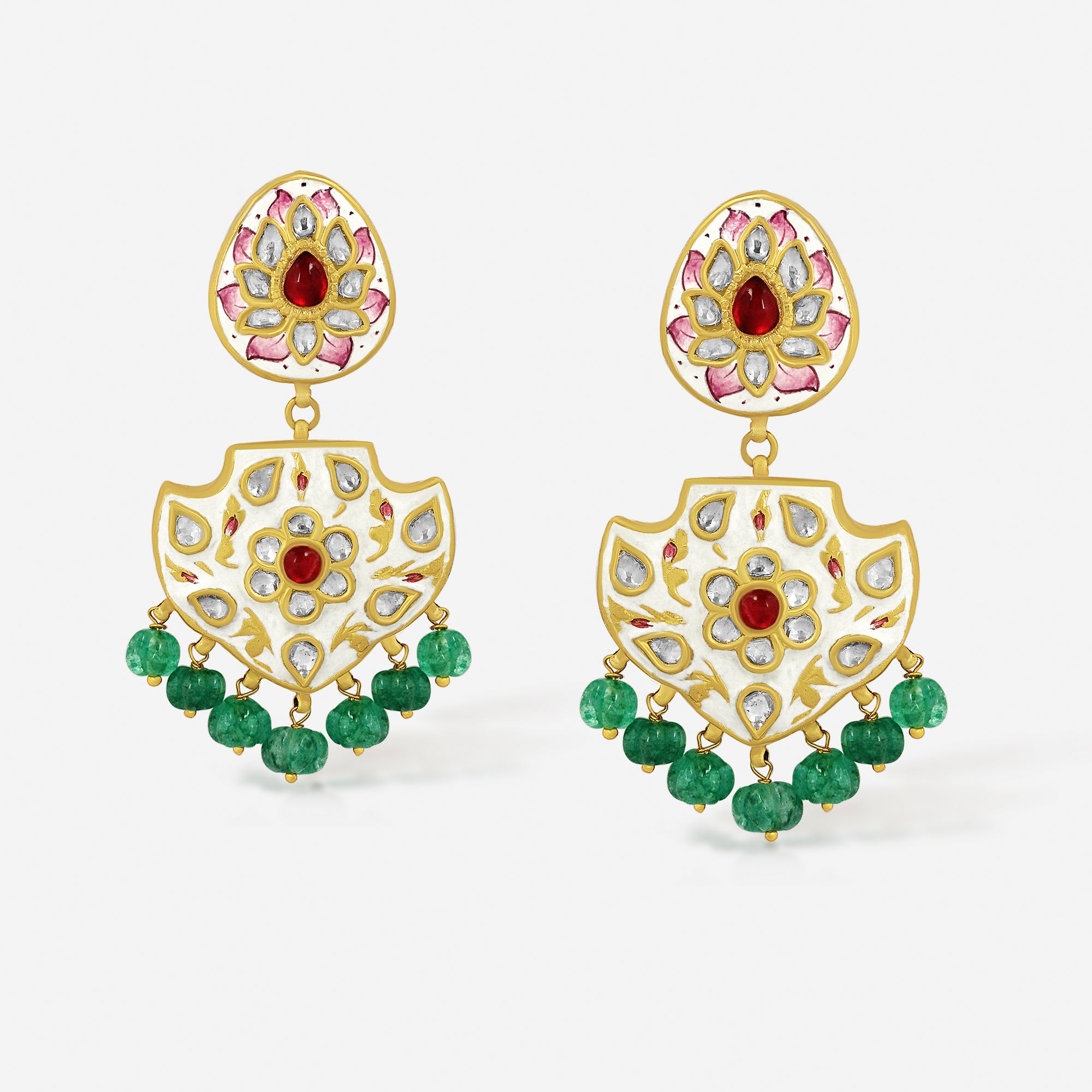 Rajwada Polki Heritage Earrings