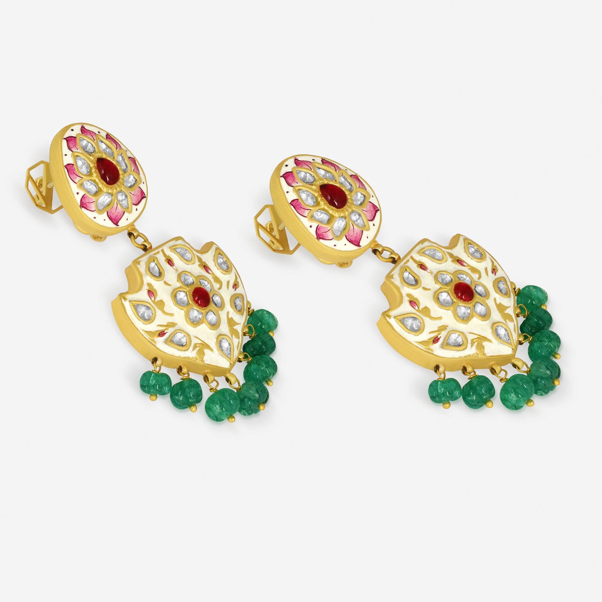 Rajwada Polki Heritage Earrings