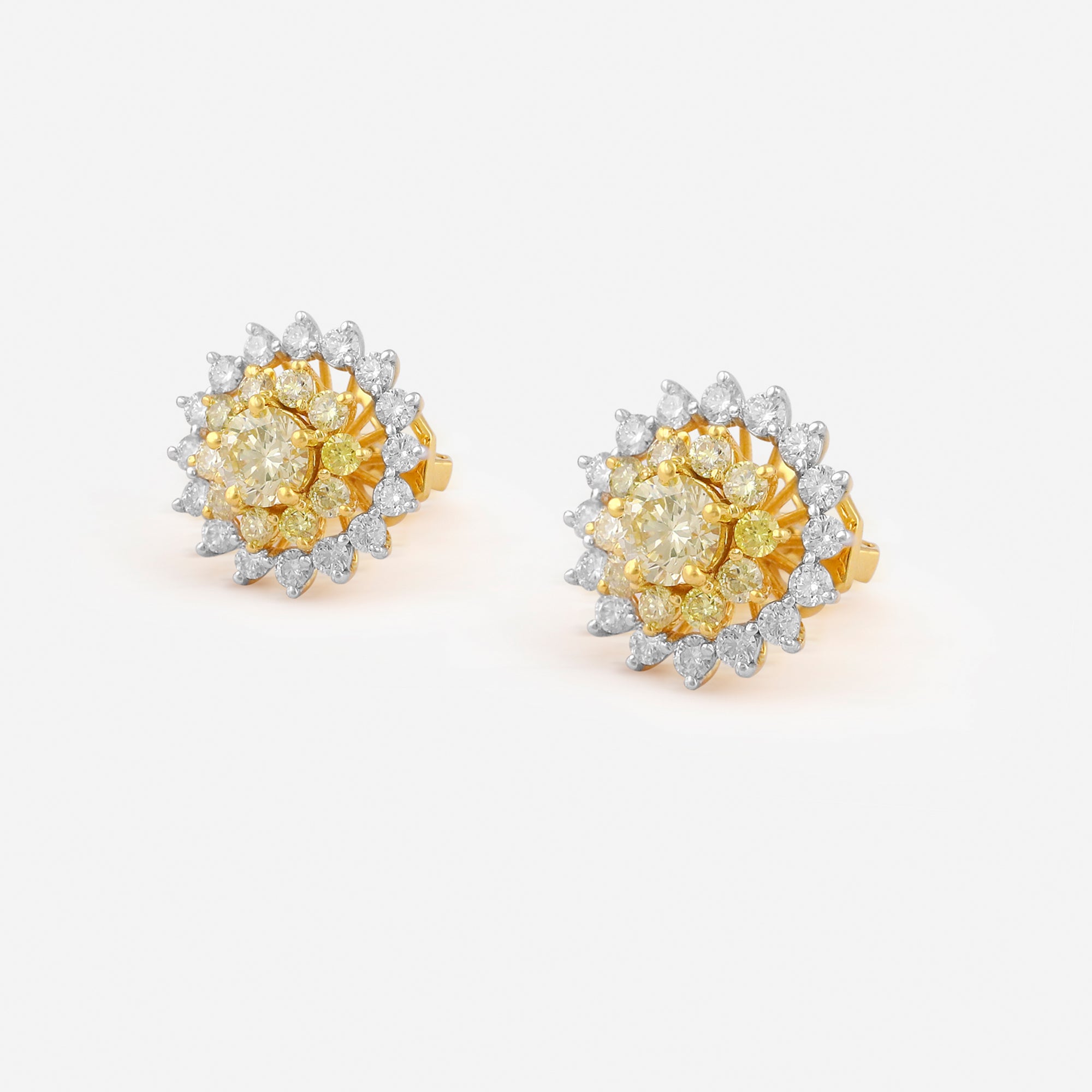 Yellow Diamond Sunburst Studs