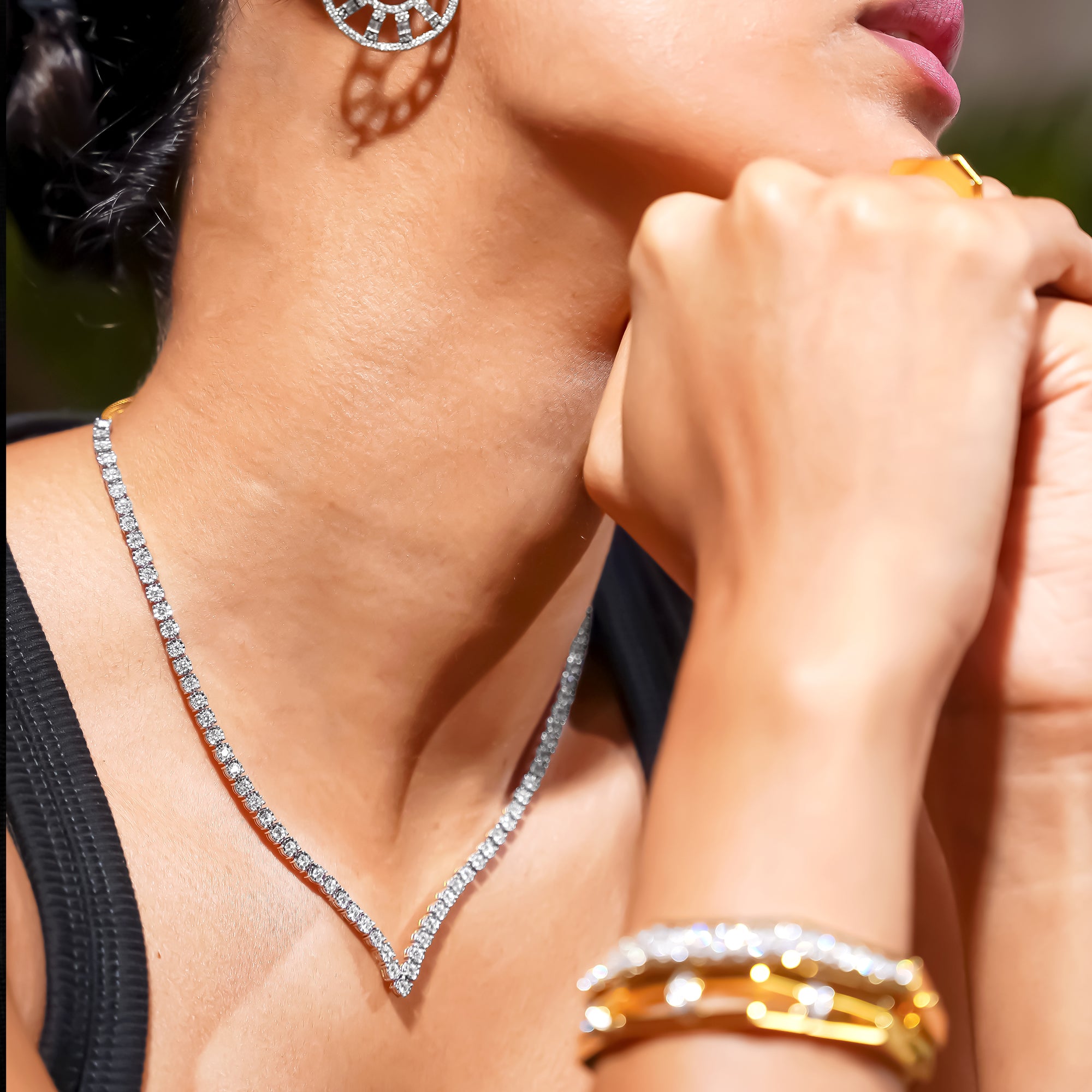 Sleek Diamond Line Necklace