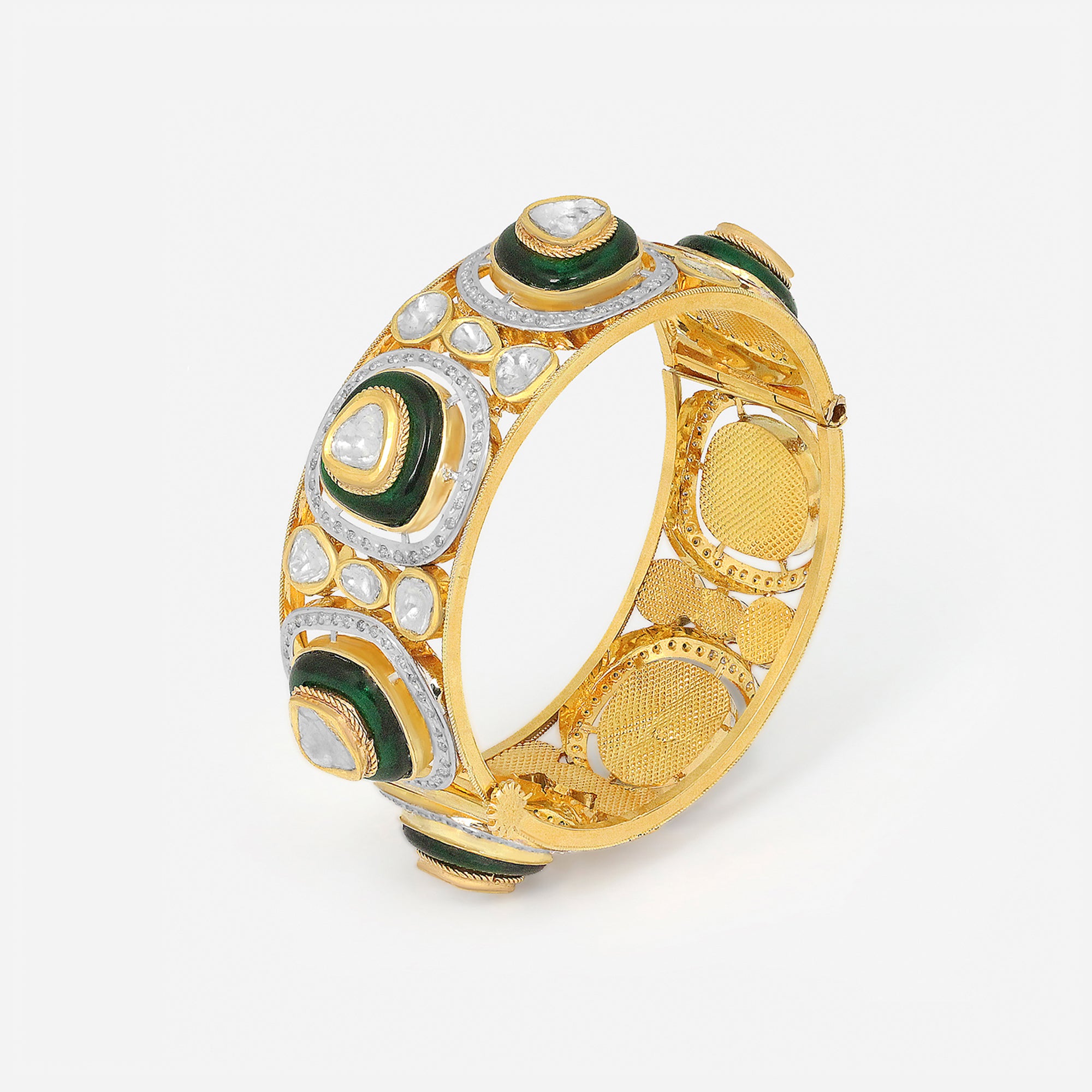 NakaMeï Emerald Kundan Bangle