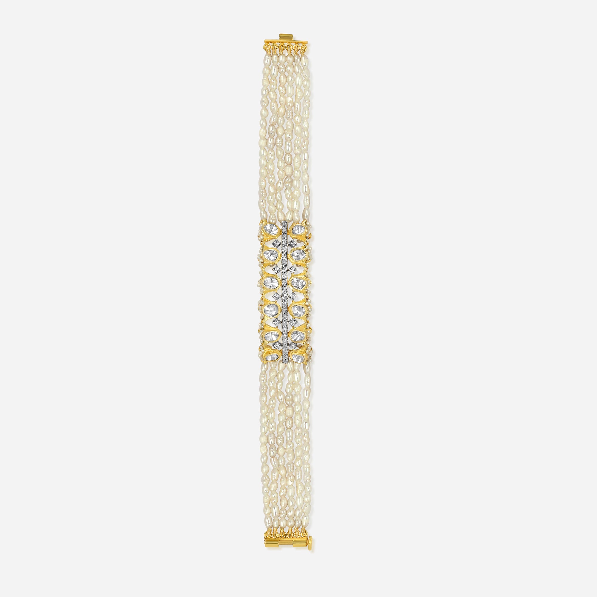 Pearl Elegance Kundan Bracelet