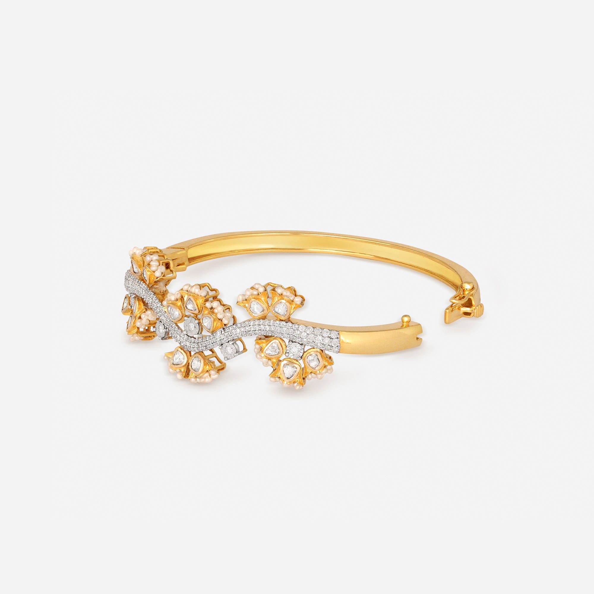 Floral Majesty Diamond Bangle