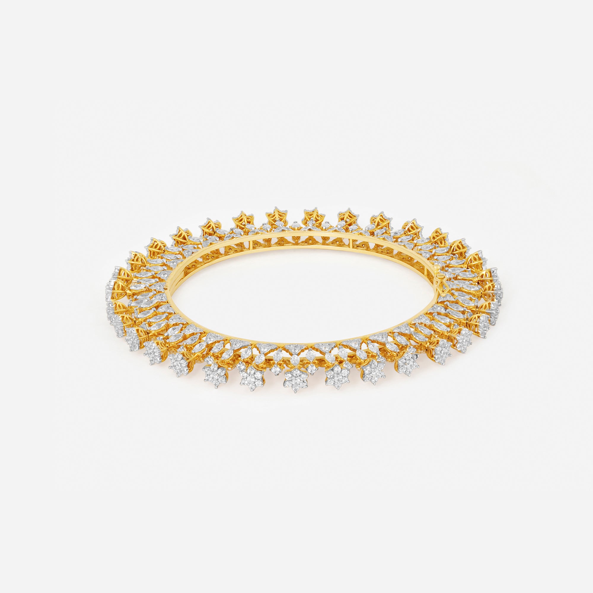Regal Radiance Diamond Crown Bangle