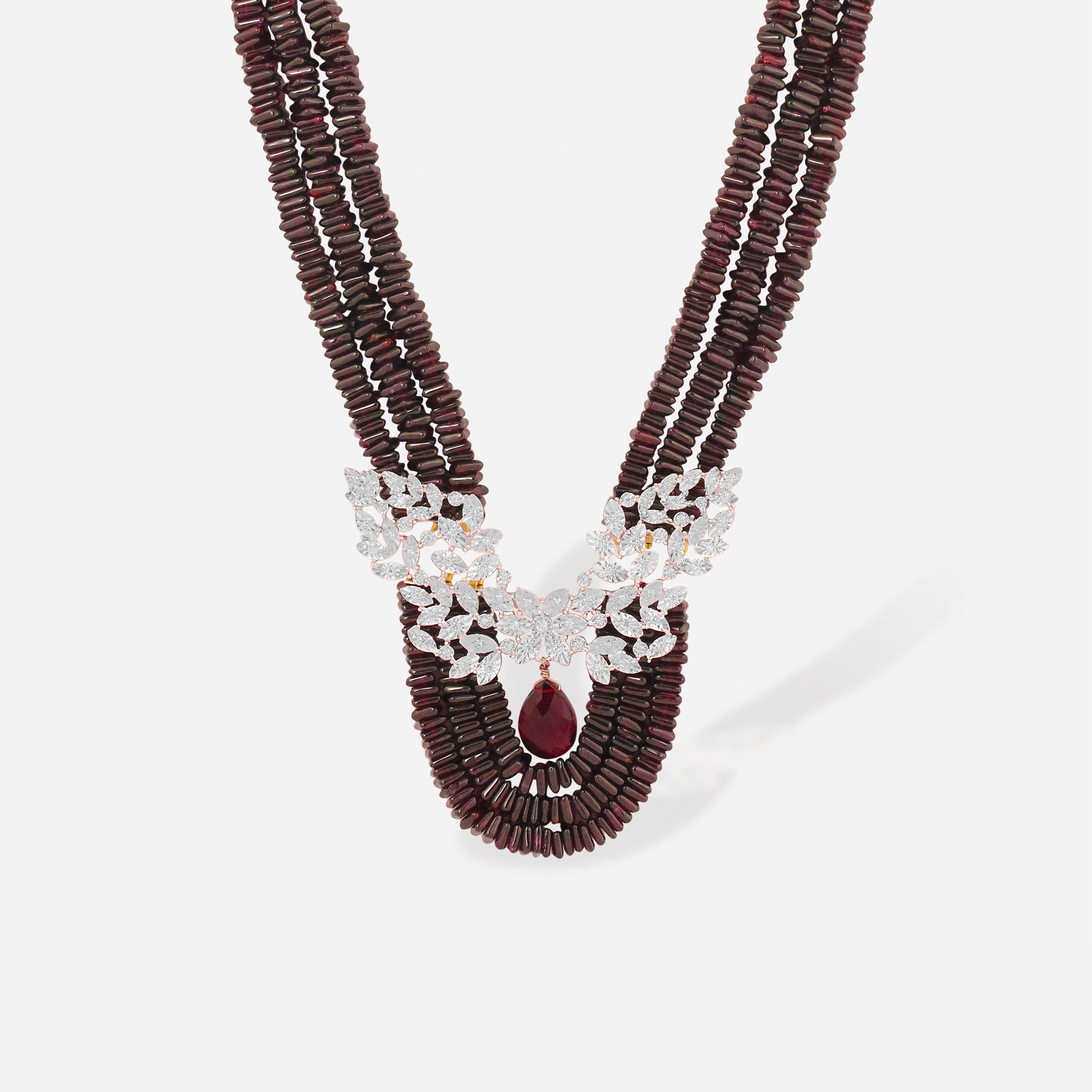 Crimson Butterfly Diamond Necklace