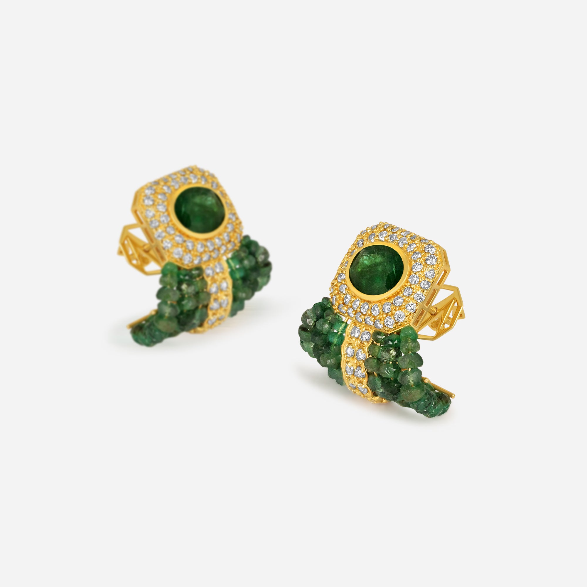 Royal Emerald Tassel Earrings