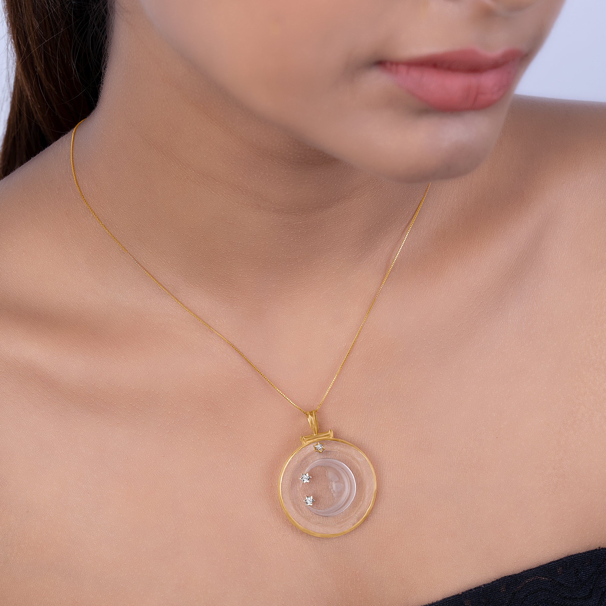 Celestial Moon & Stars Pendant