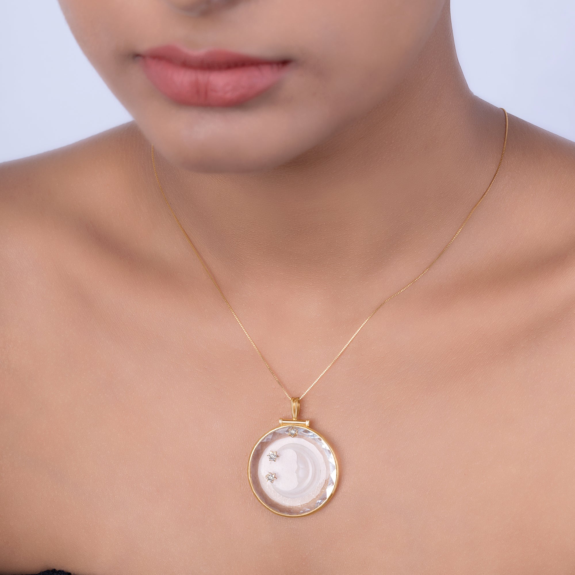 Celestial Moon & Stars Pendant