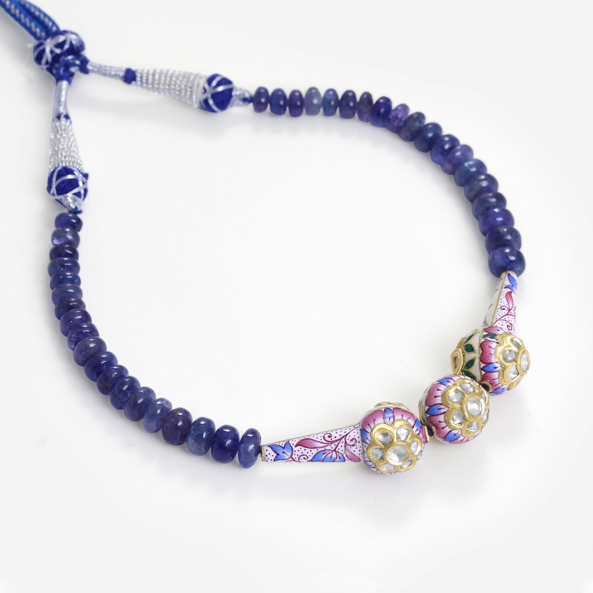 Gulistan Enamel & Polki Tanzanite Necklace