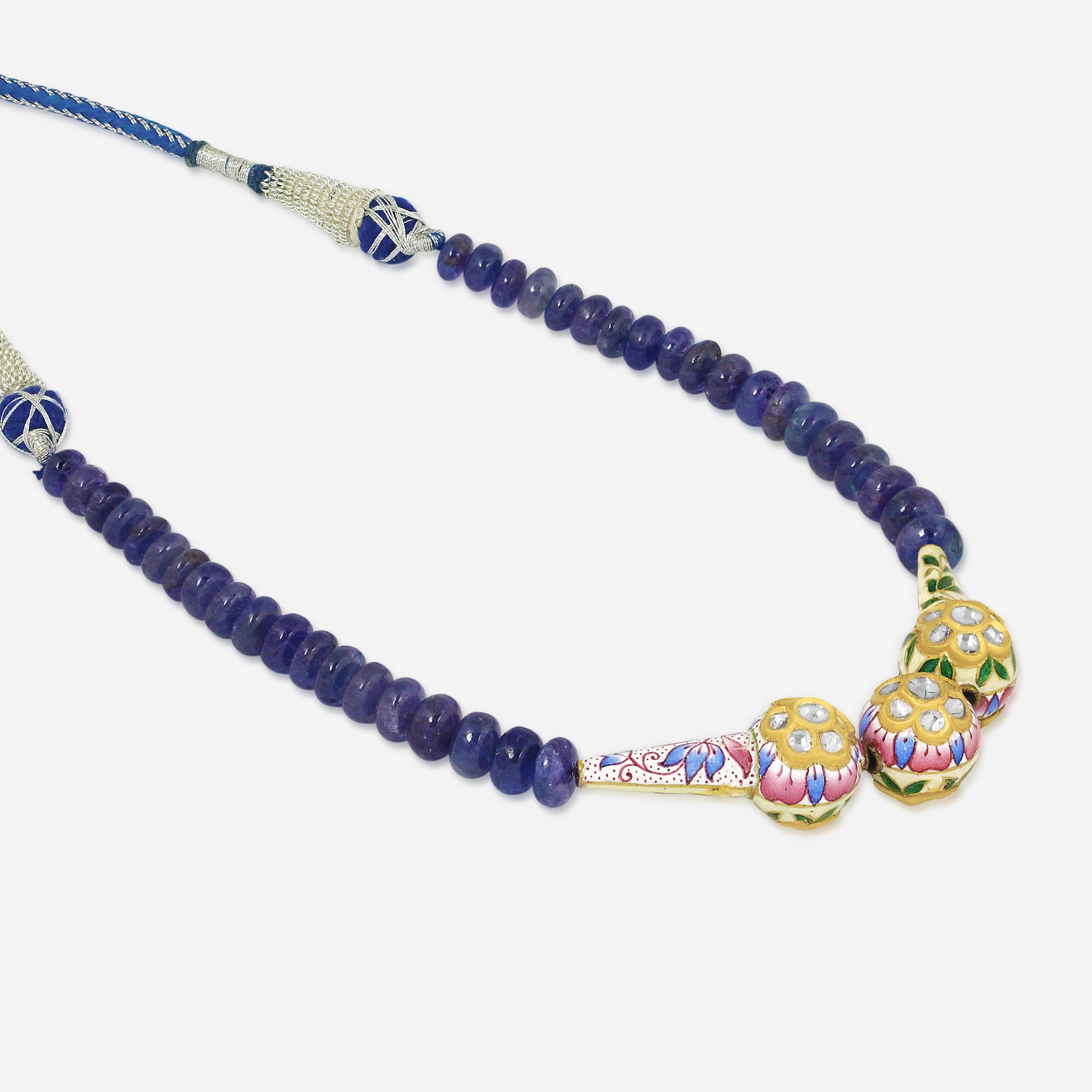 Gulistan Enamel & Polki Tanzanite Necklace