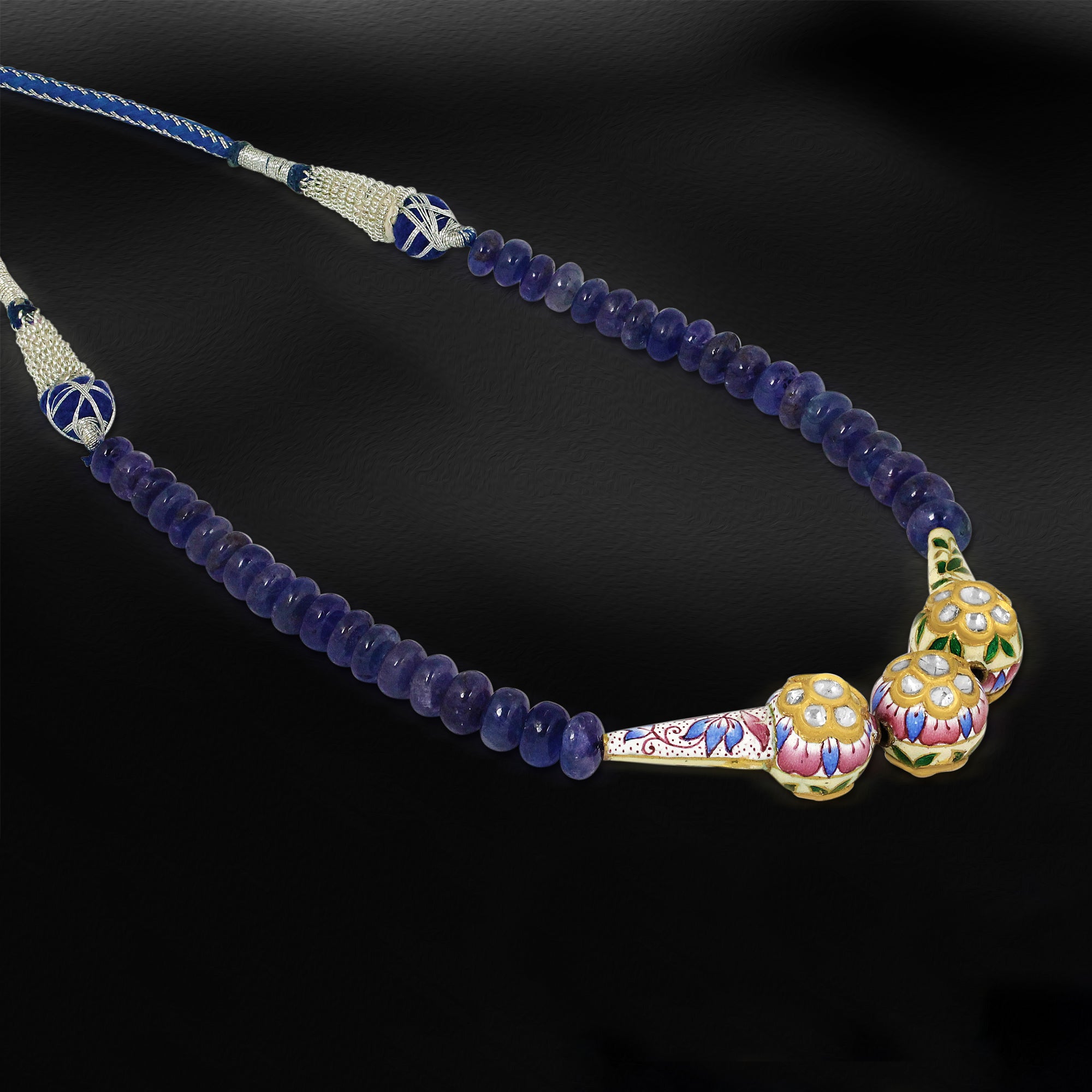 Gulistan Enamel & Polki Tanzanite Necklace