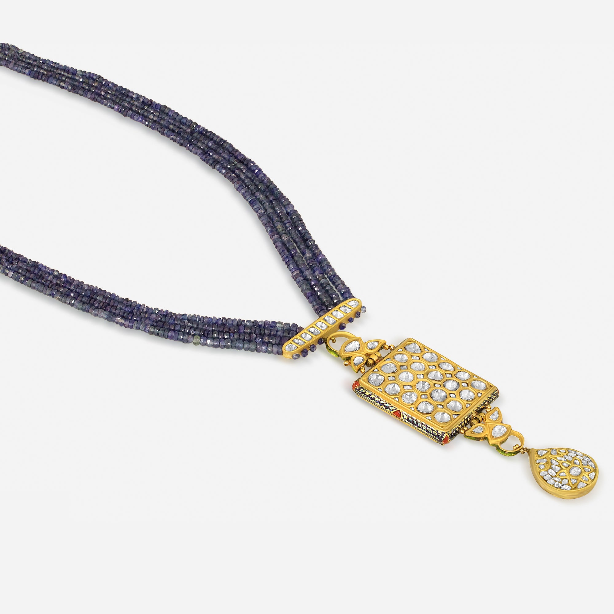 Noor-e-Zewar Polki Sapphire Necklace