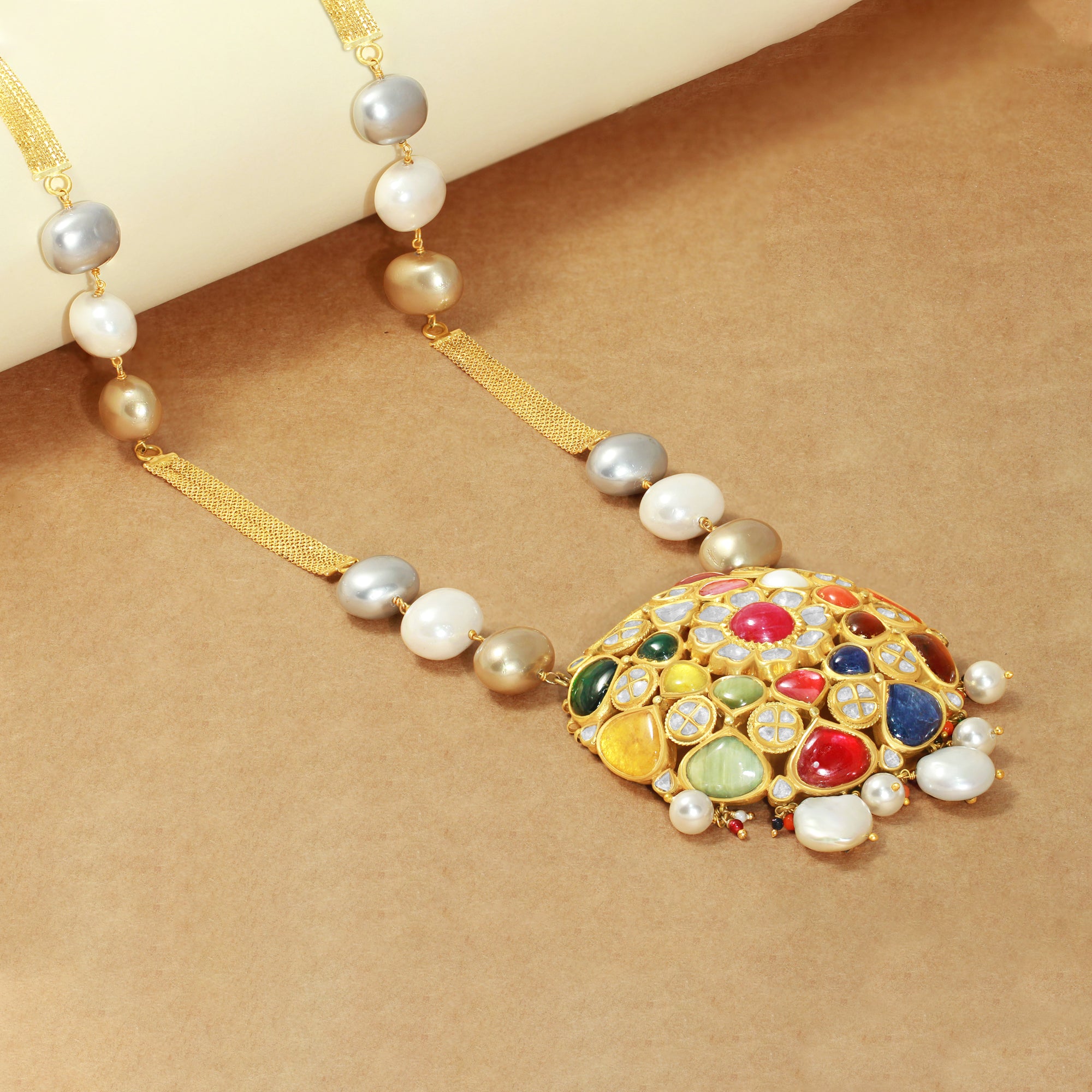 DivyaRatna Pearl Mosaic Necklace