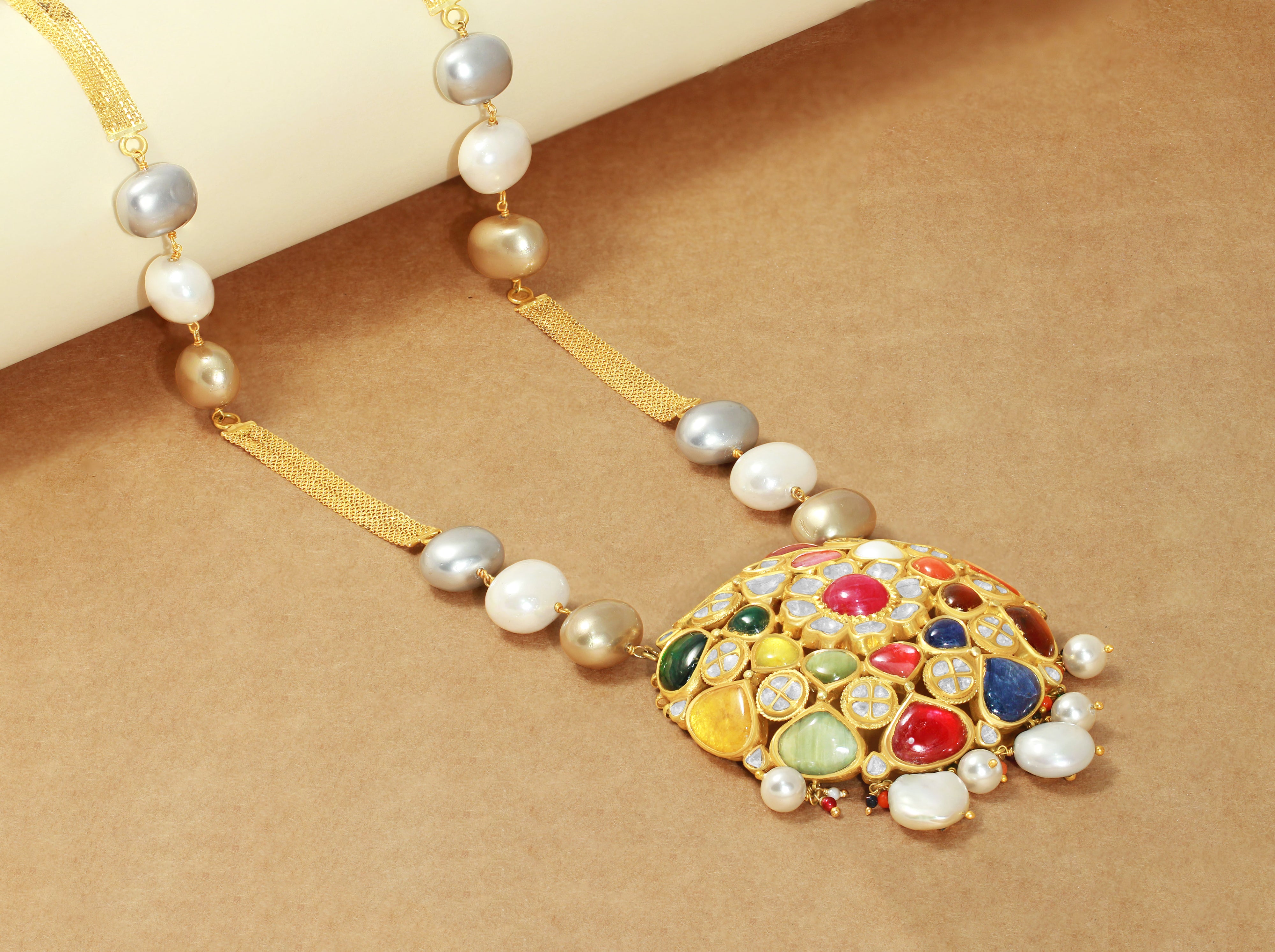 DivyaRatna Pearl Mosaic Necklace