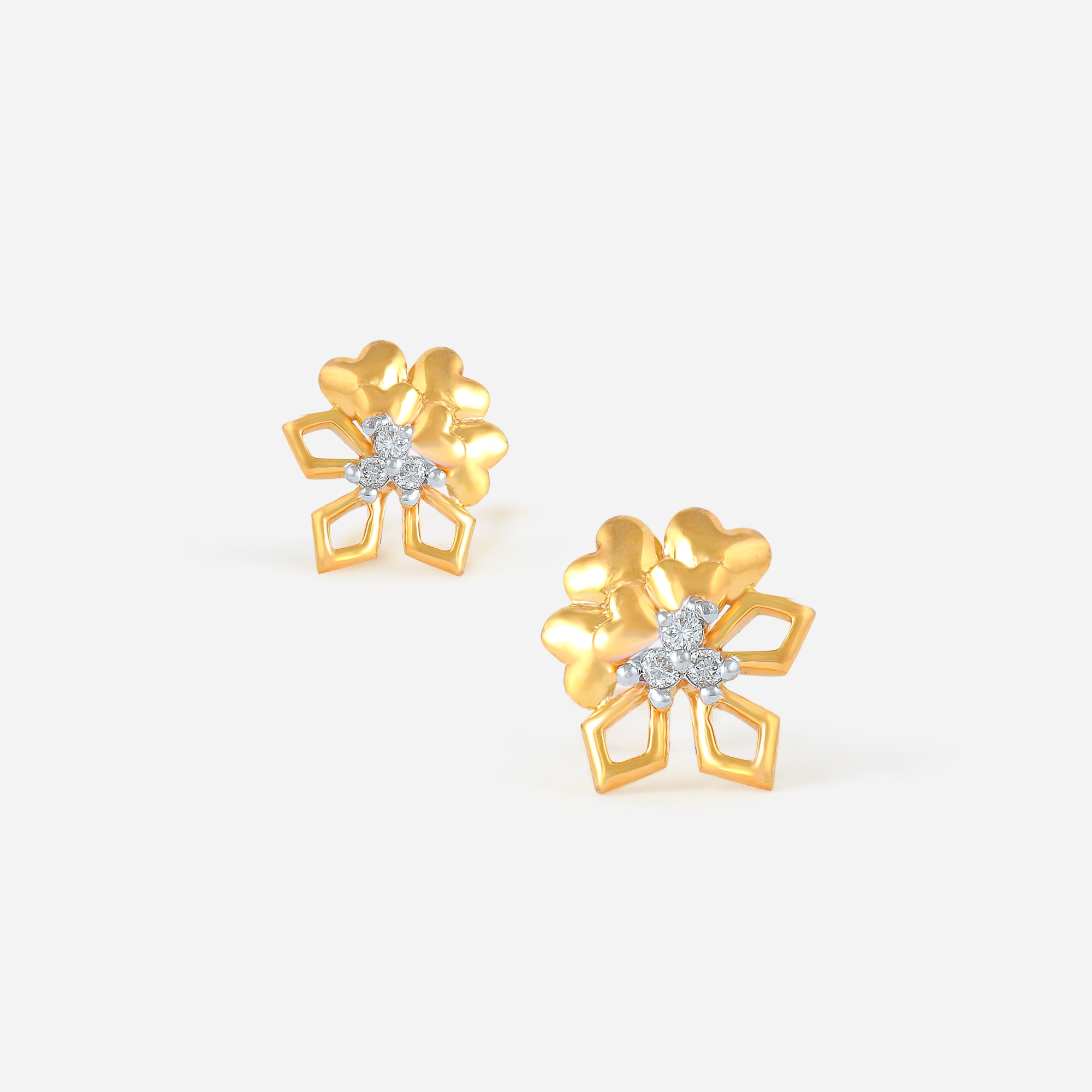 Geometric Flower Diamond Studs