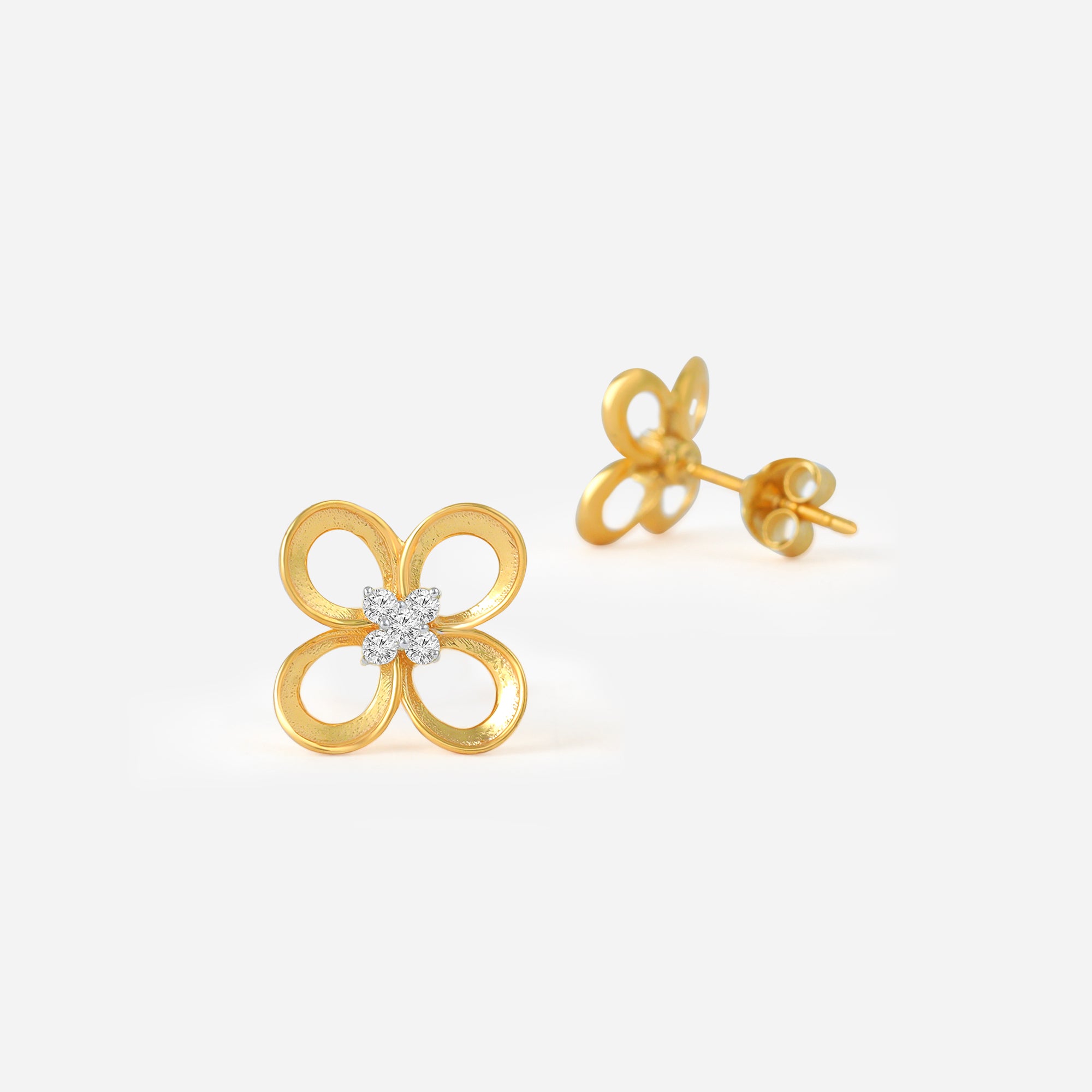 Four Petal Diamond Studs