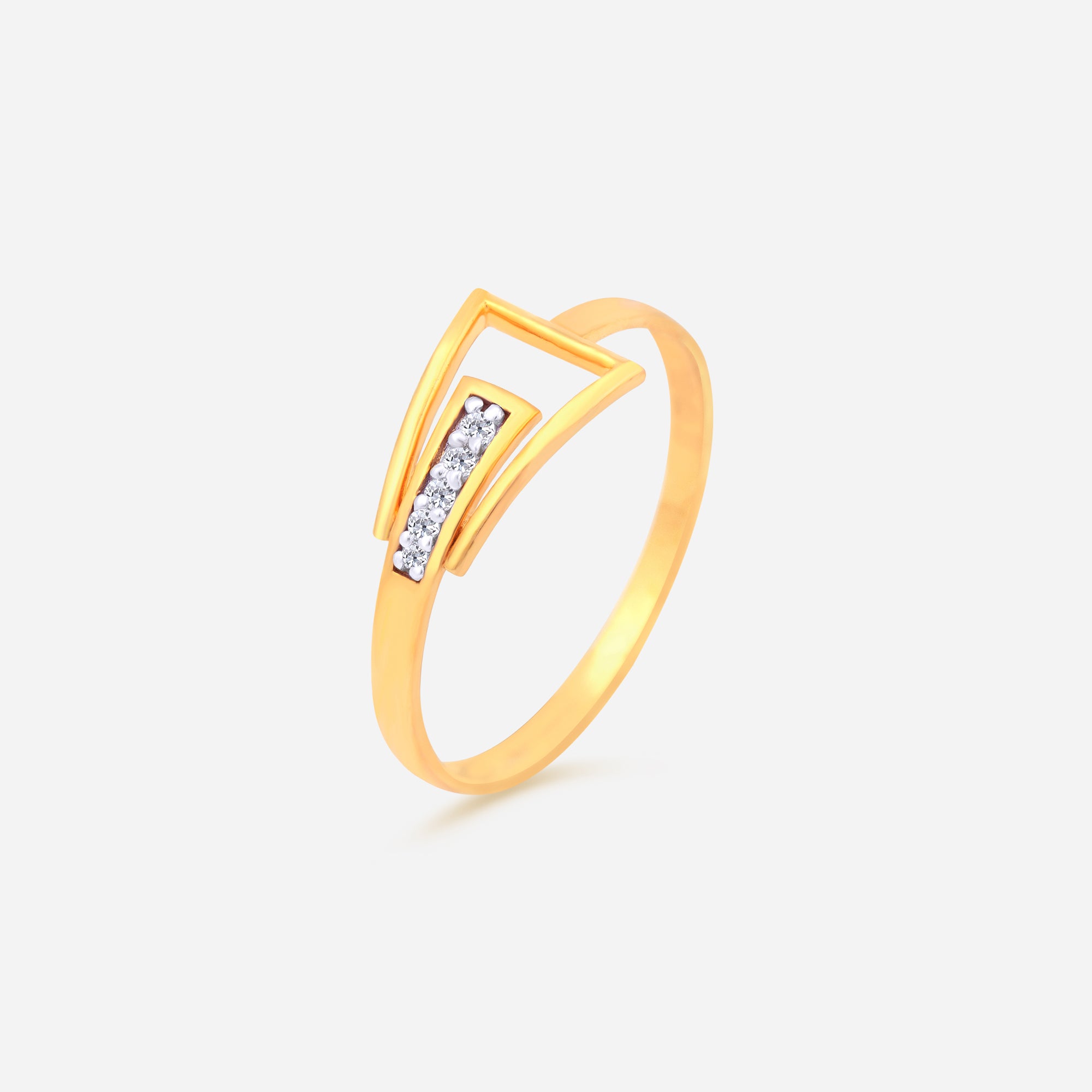 Rectangle Gold Diamond Ring - Main Image