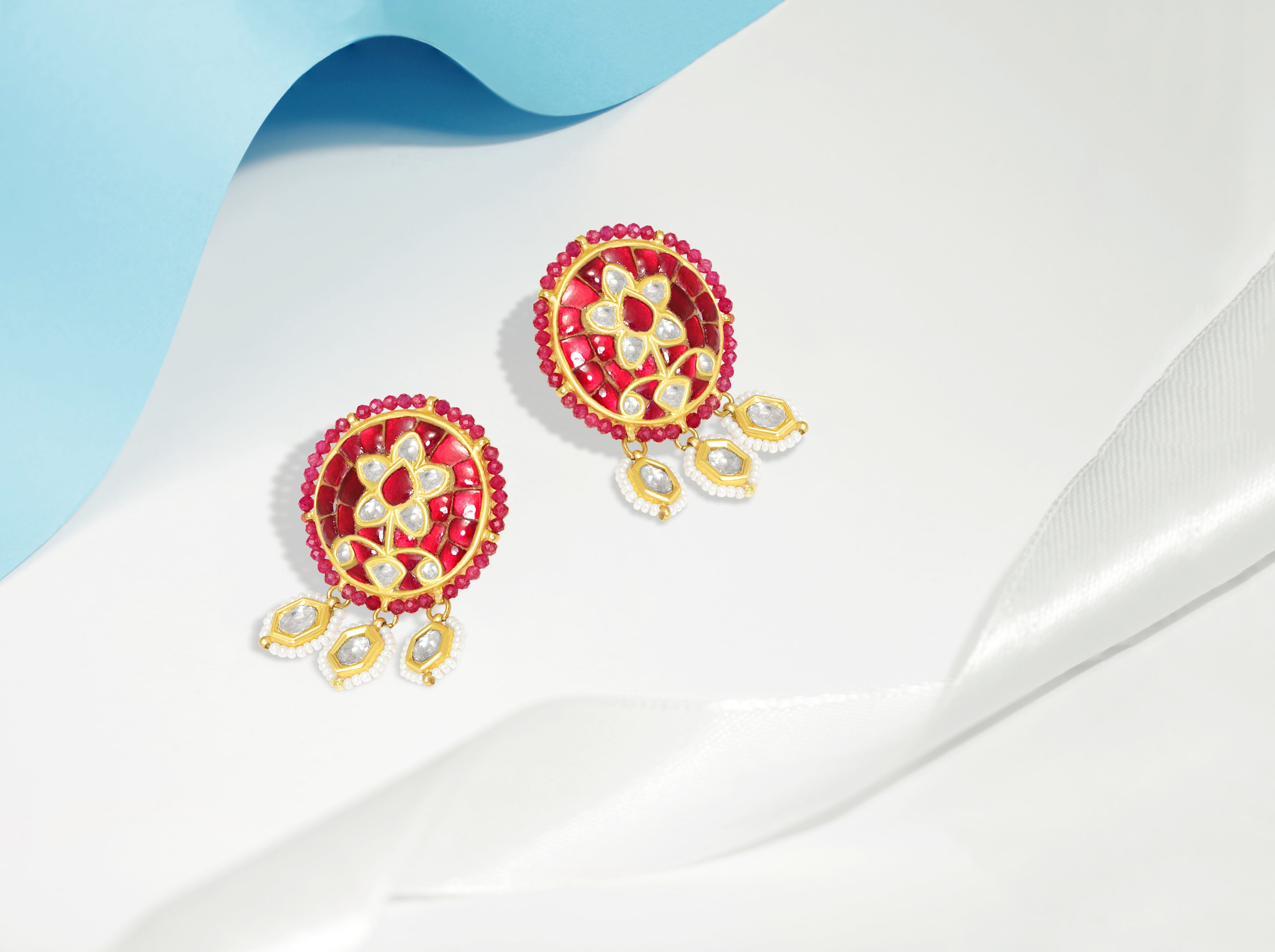 Gulnaz Phoolkaran Chand Earrings
