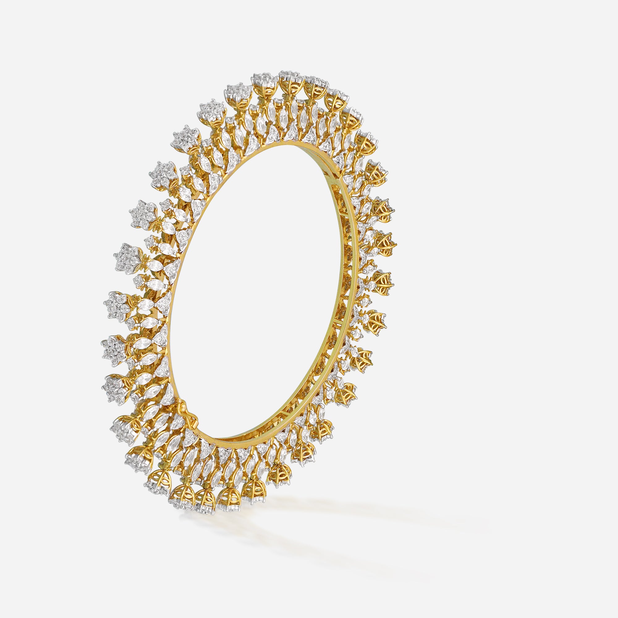 Regal Radiance Diamond Crown Bangle