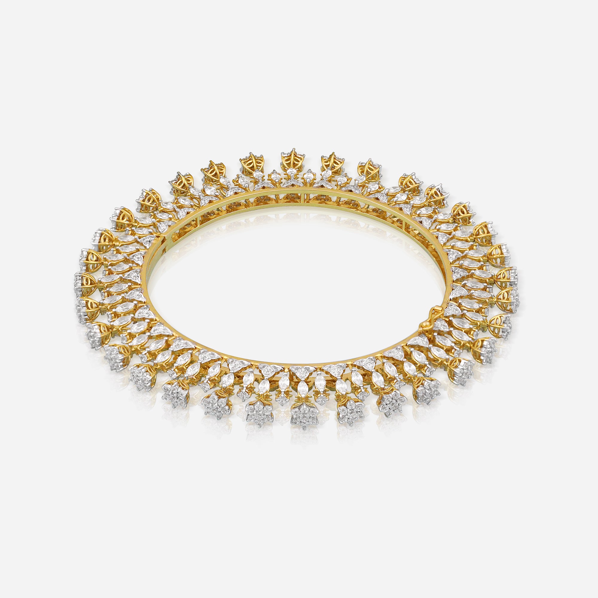 Regal Radiance Diamond Crown Bangle
