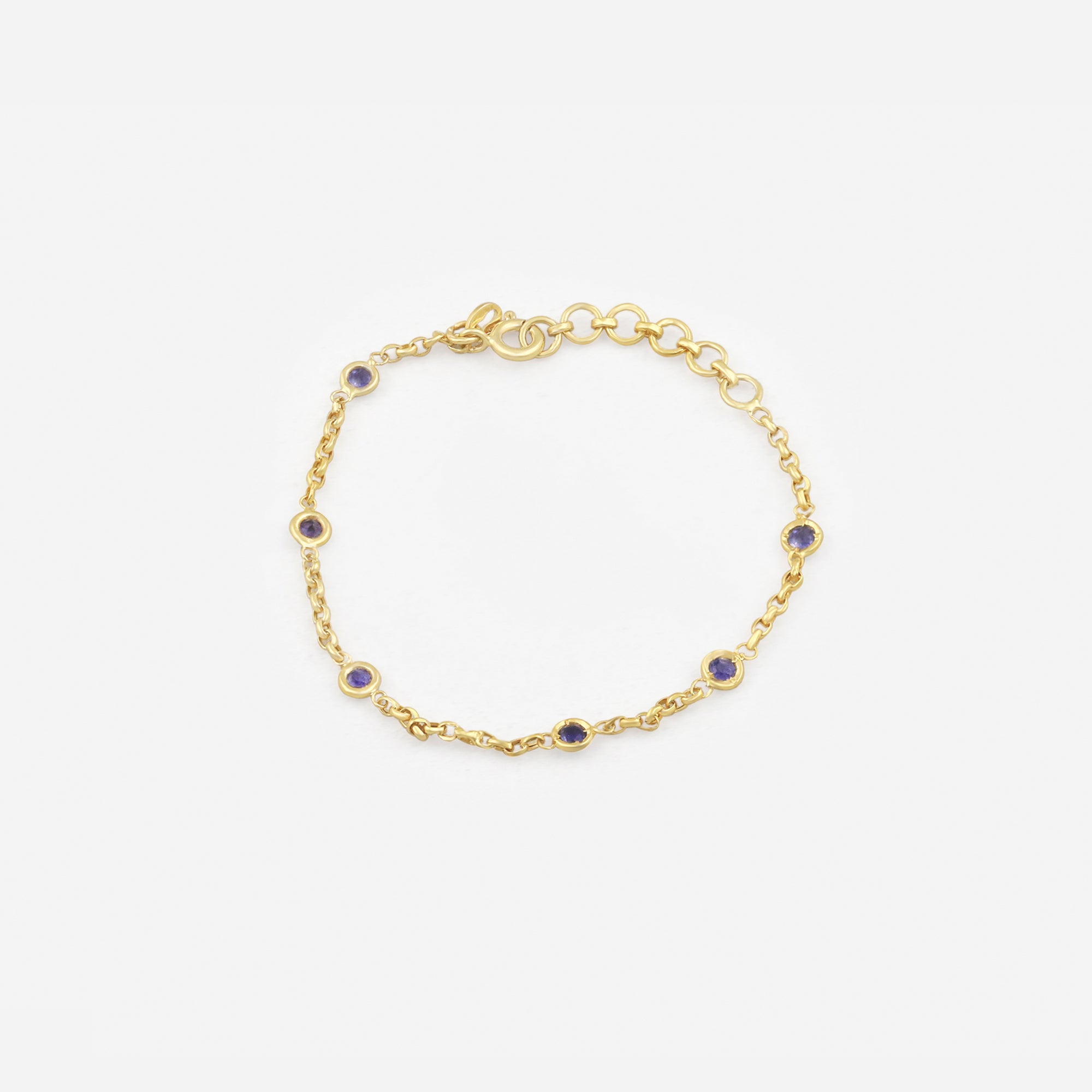 Midnight Starlight Sapphire Chain Bracelet