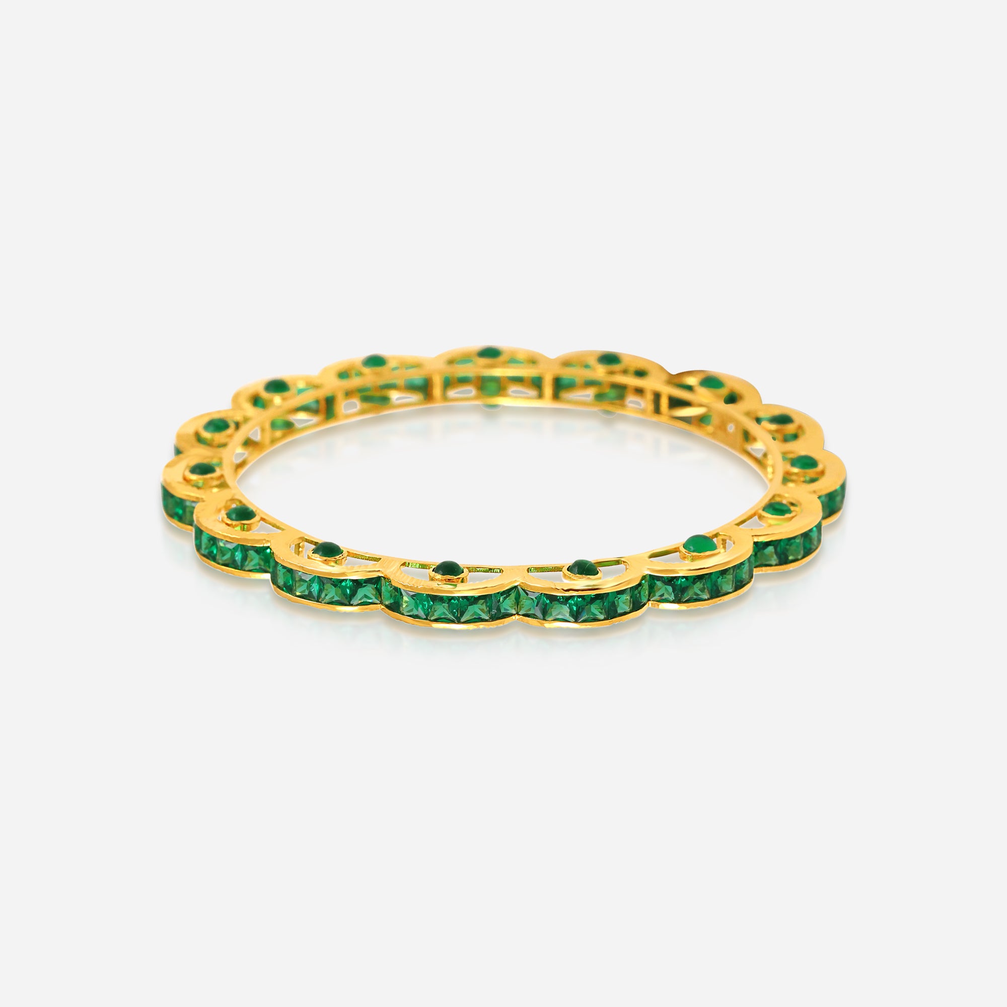 Emerald Lace Scallop Bangles