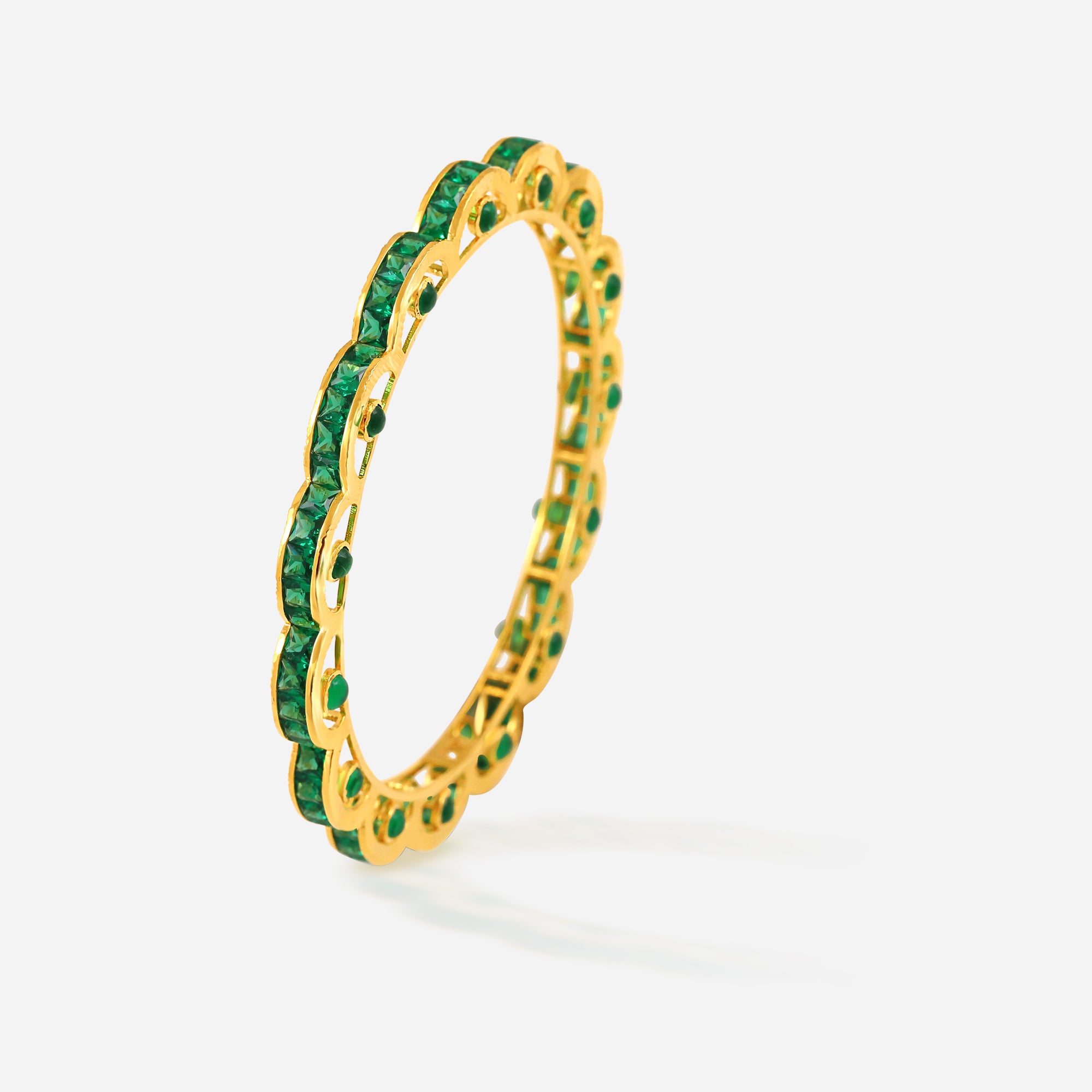 Emerald Lace Scallop Bangles