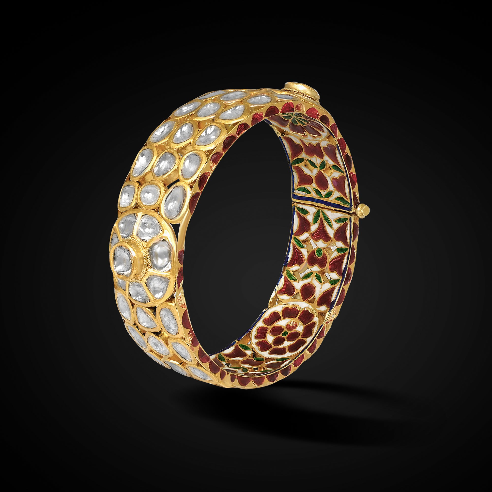 Noor Mahal Kundan Meenakari Bangle